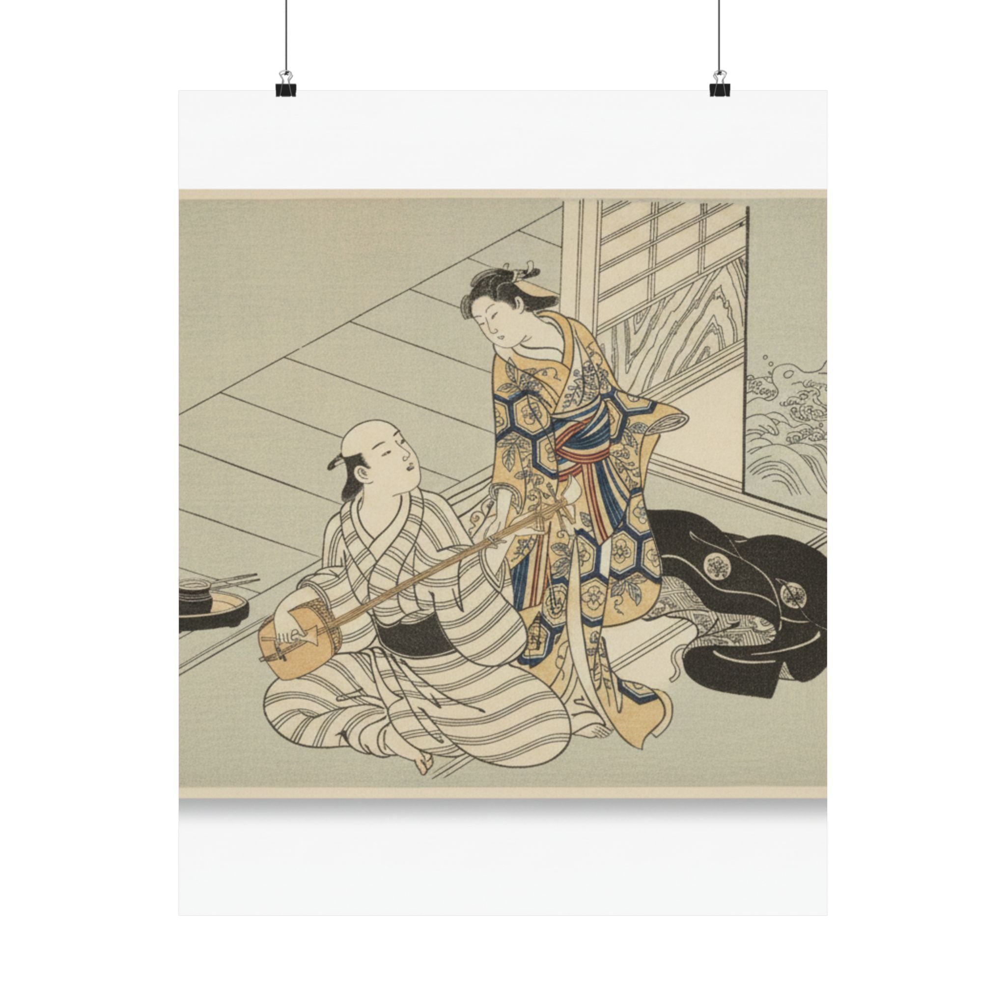 Ecommerce Main — Lady Interrupting Her Lover, Who Is Playing The Shamisen — Matte Poster