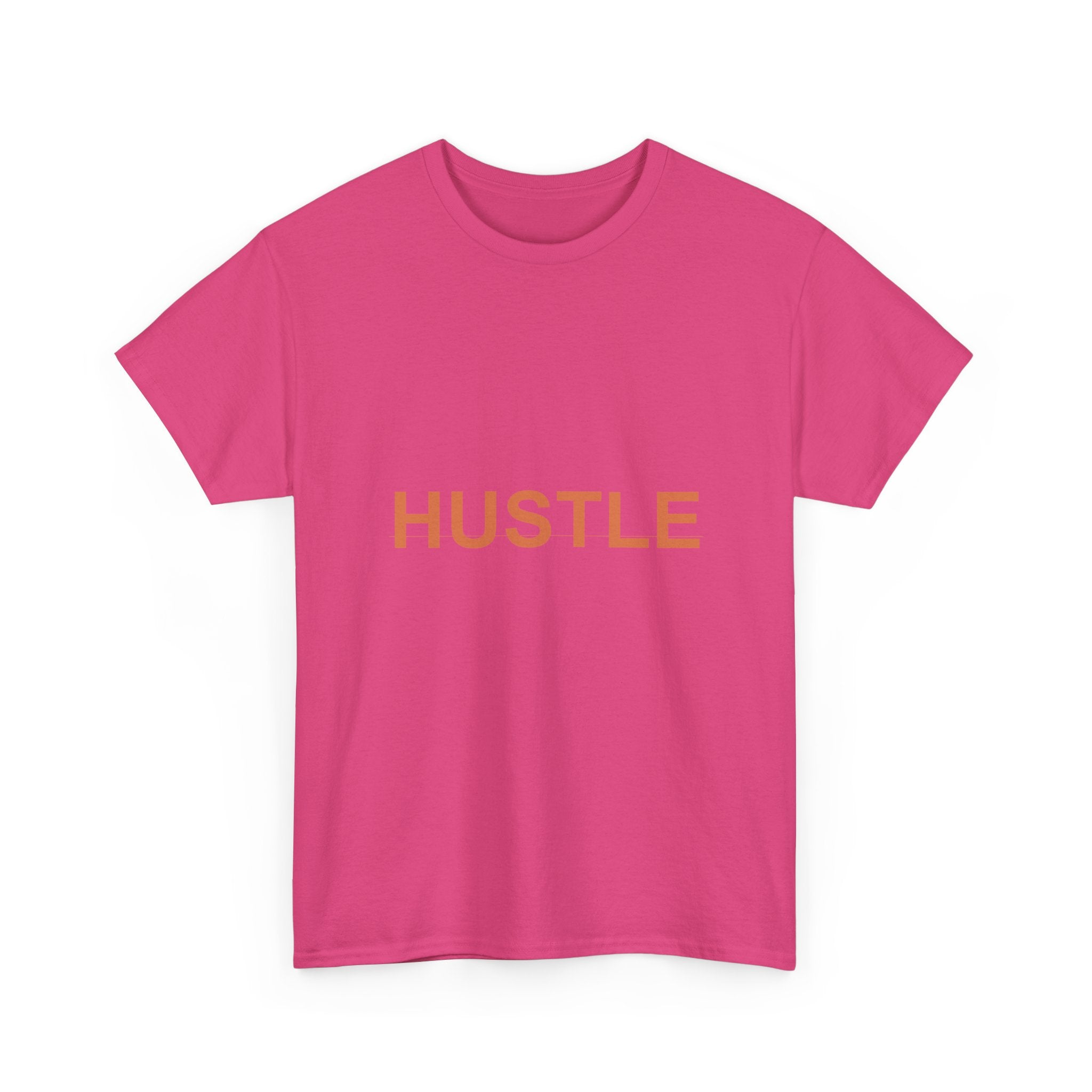 HUSTLE Bold Burnt-Orange Minimal Typography Tee