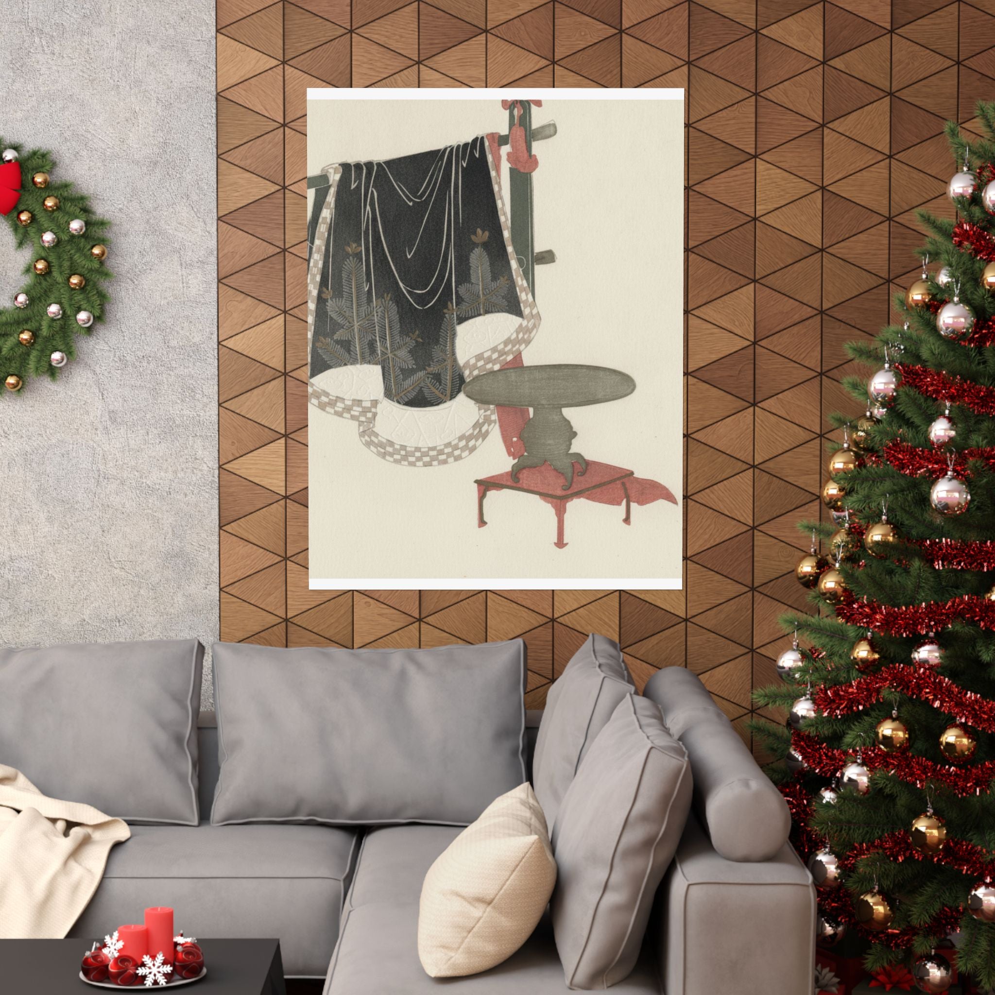 Botanical — Flower Vase With Stand; Dress Hanging On A Clothesrack — Matte Poster