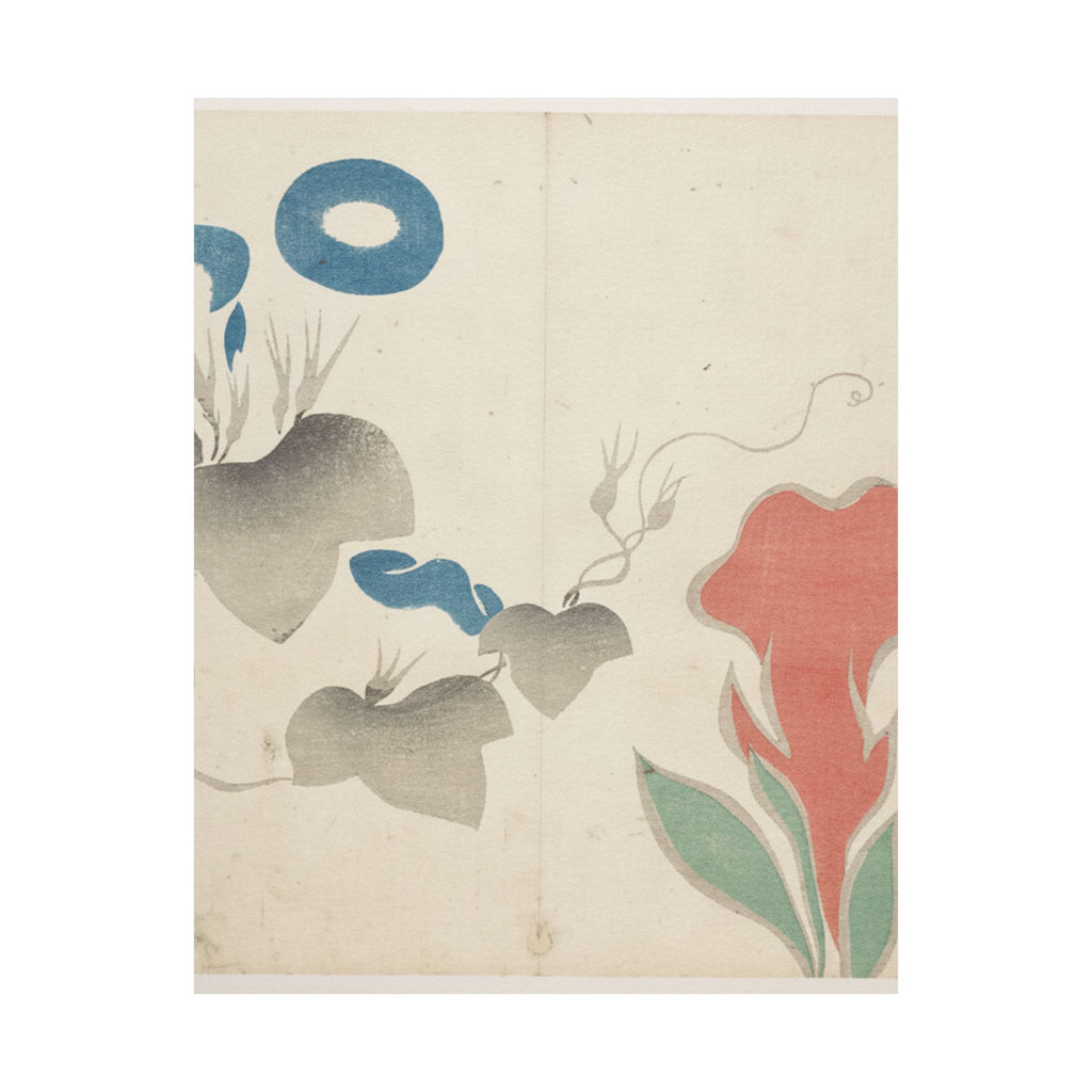 Watercolor — Design Of Morning–Glory And Other Flowers — Matte Poster