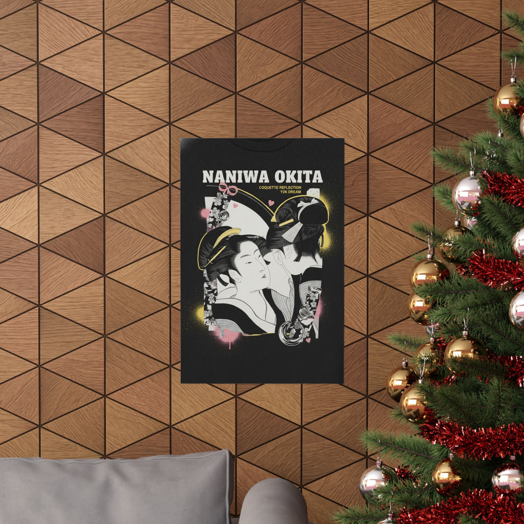 Streetwear Collage — Naniwa Okita Admiring Herself In A Mirror — Matte Poster