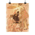 Southern Sunset — The Oiran Yoyogiku Of Matsubaya Standing Under A Cherry Tree — Matte Poster