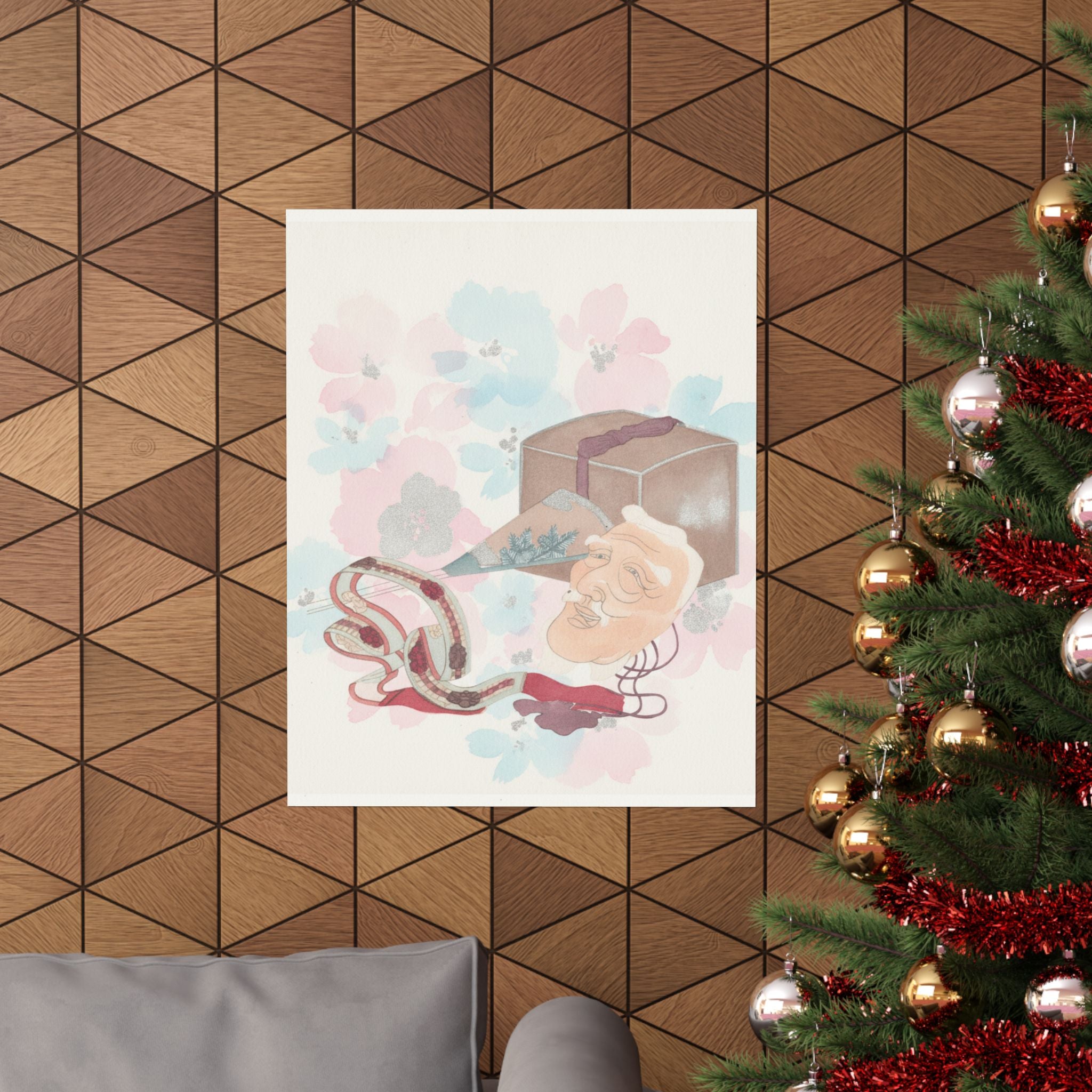 Watercolor — Mask And Other Objects For The Noh Dance — Matte Poster