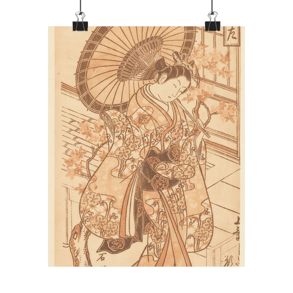 Southern Sunset — Young Lady With Parasol In The Yoshiwara District — Matte Poster