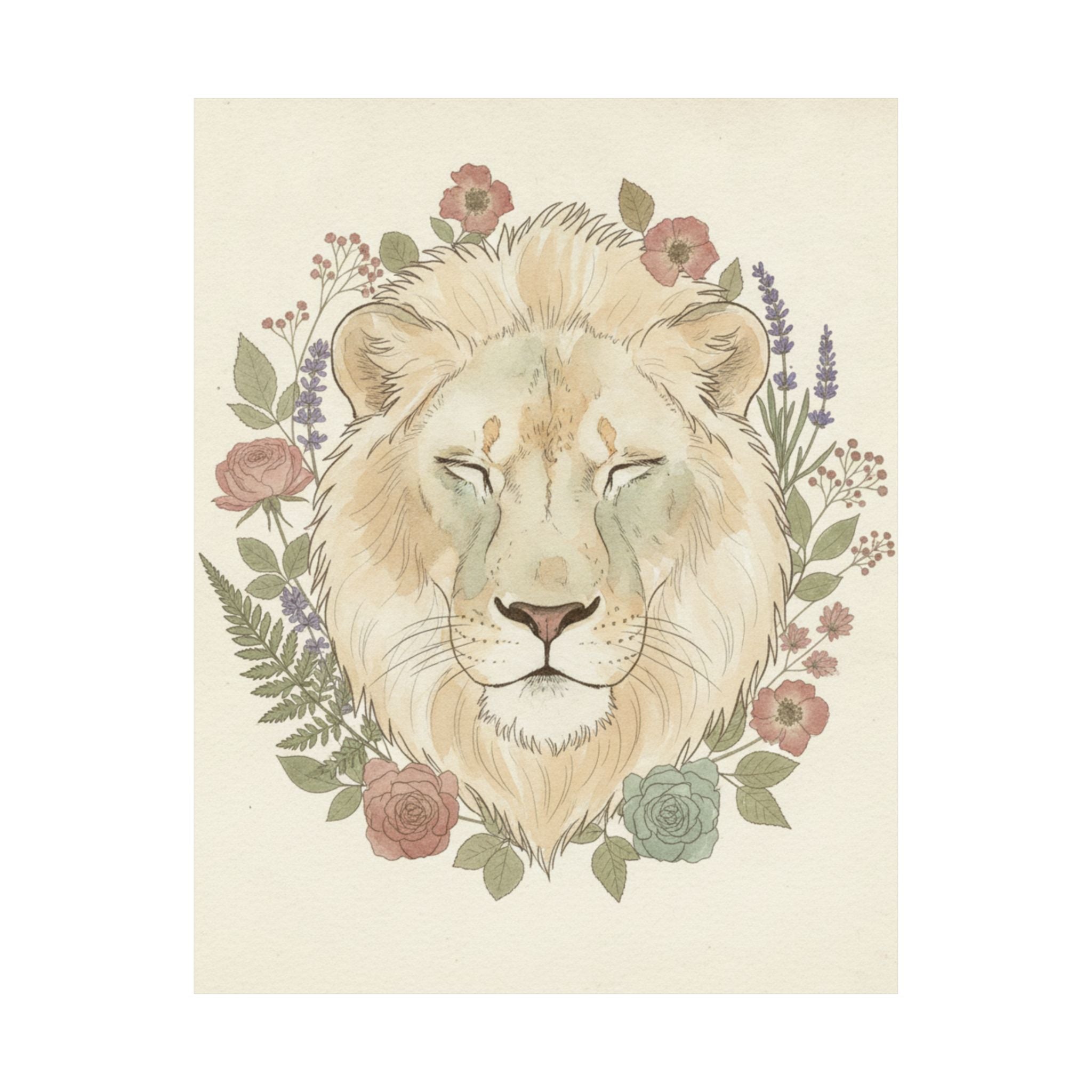 Botanical — Lion — Matte Poster