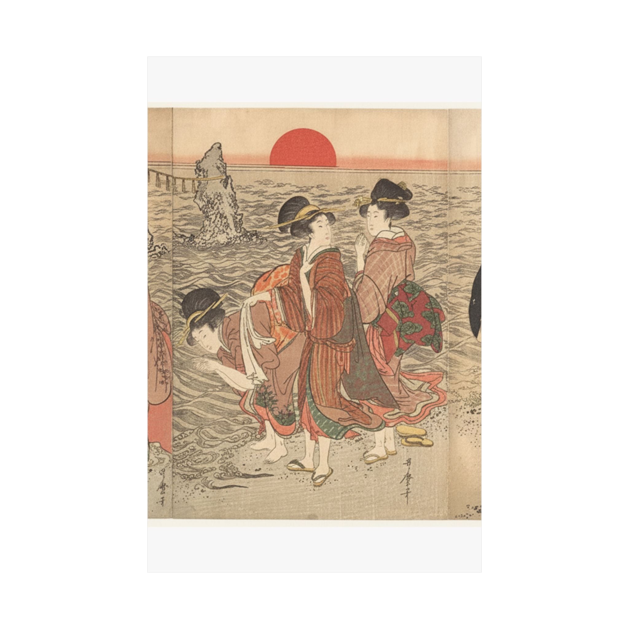 Ecommerce Main — Women Worshipping The Rising Sun Between The Twin Rocks At Ise — Matte Poster