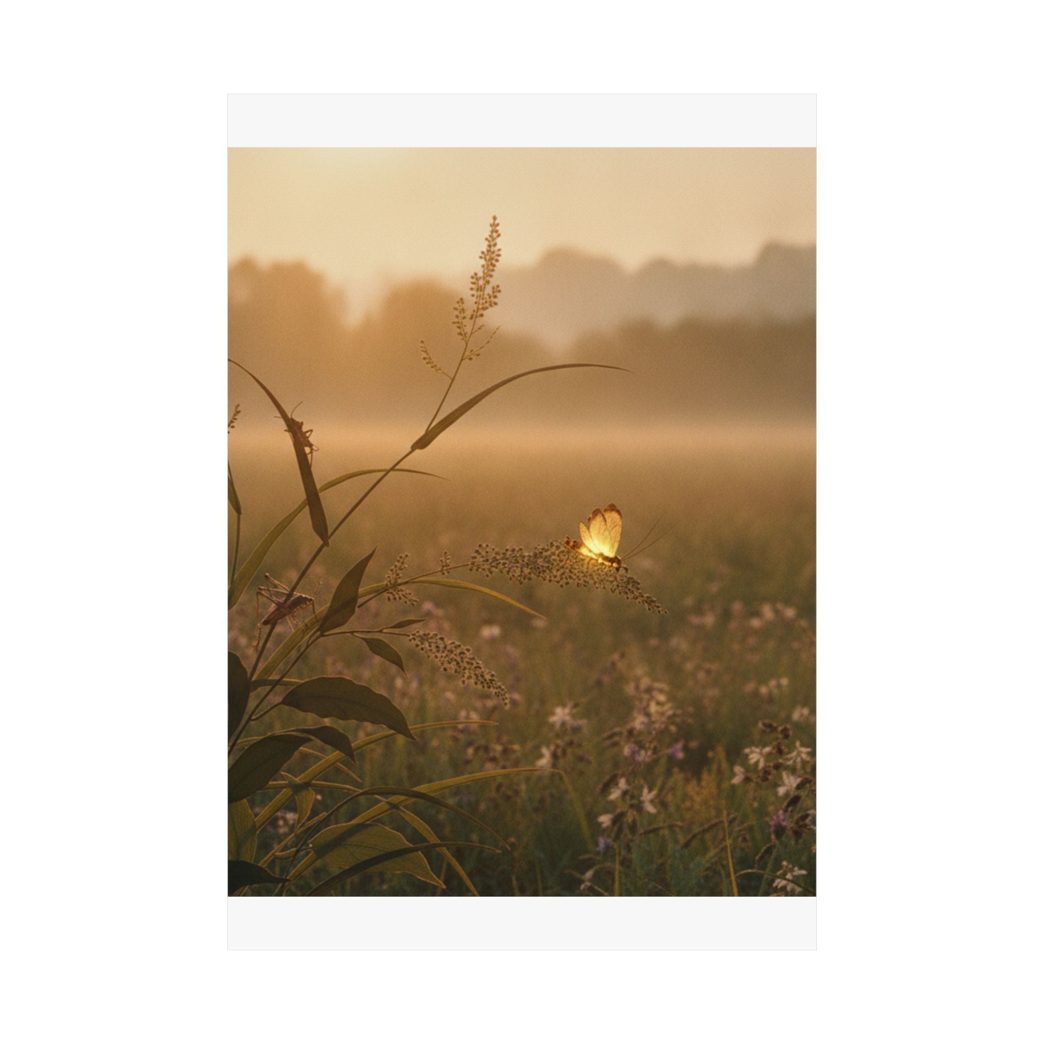 Scenic Nature — Tree Cricket (Matsumushi); Firefly (Hotaru), From The Picture Book Of Crawling C — Matte Poster