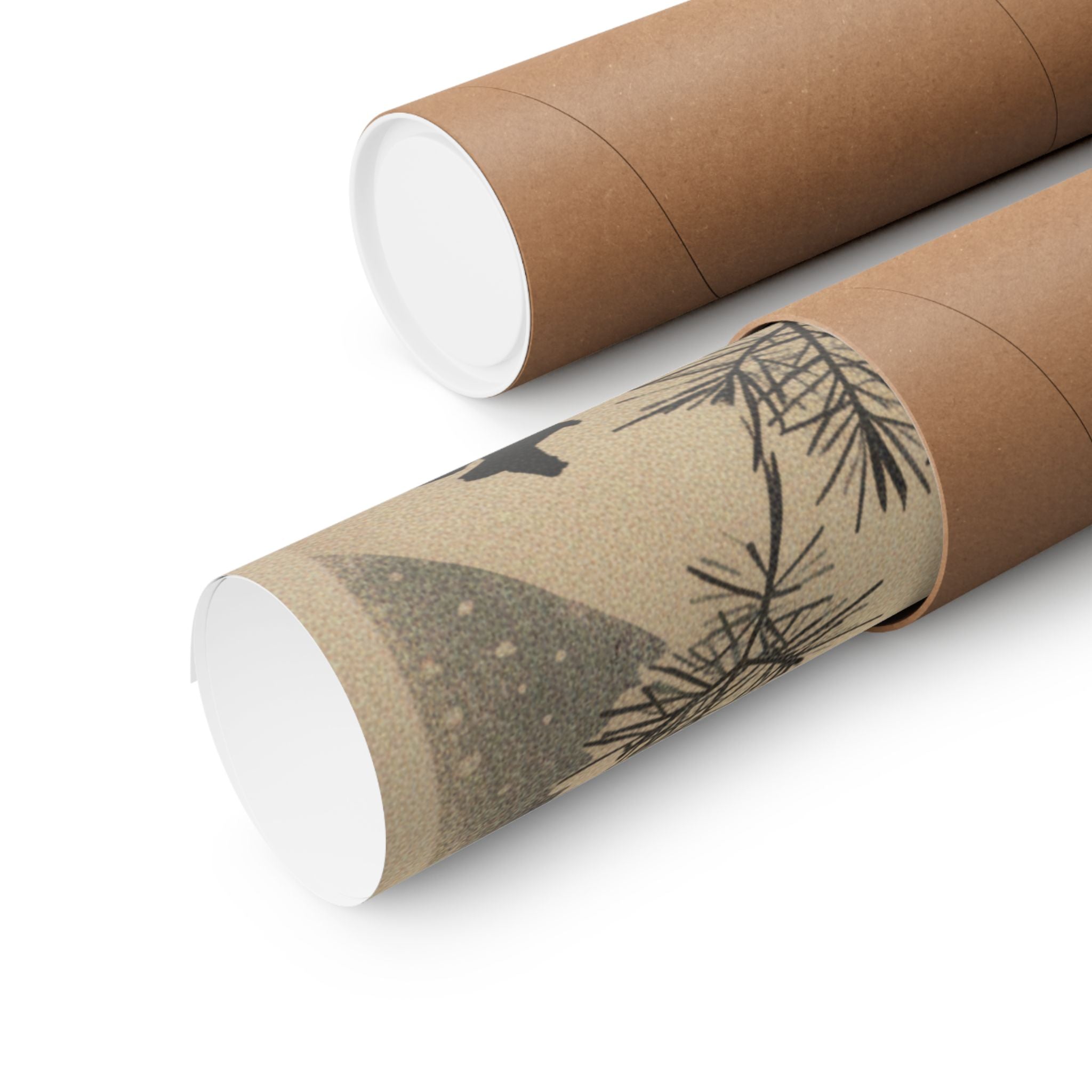 Japanese Street — Golden Pheasant And Pine Shoots In Snow — Matte Poster