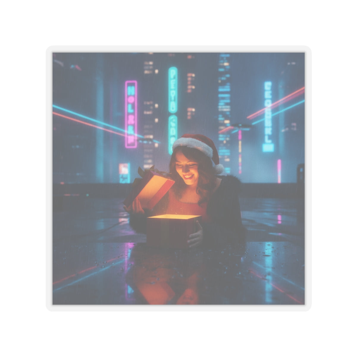 Neon Noir — Person — Kiss-Cut Sticker
