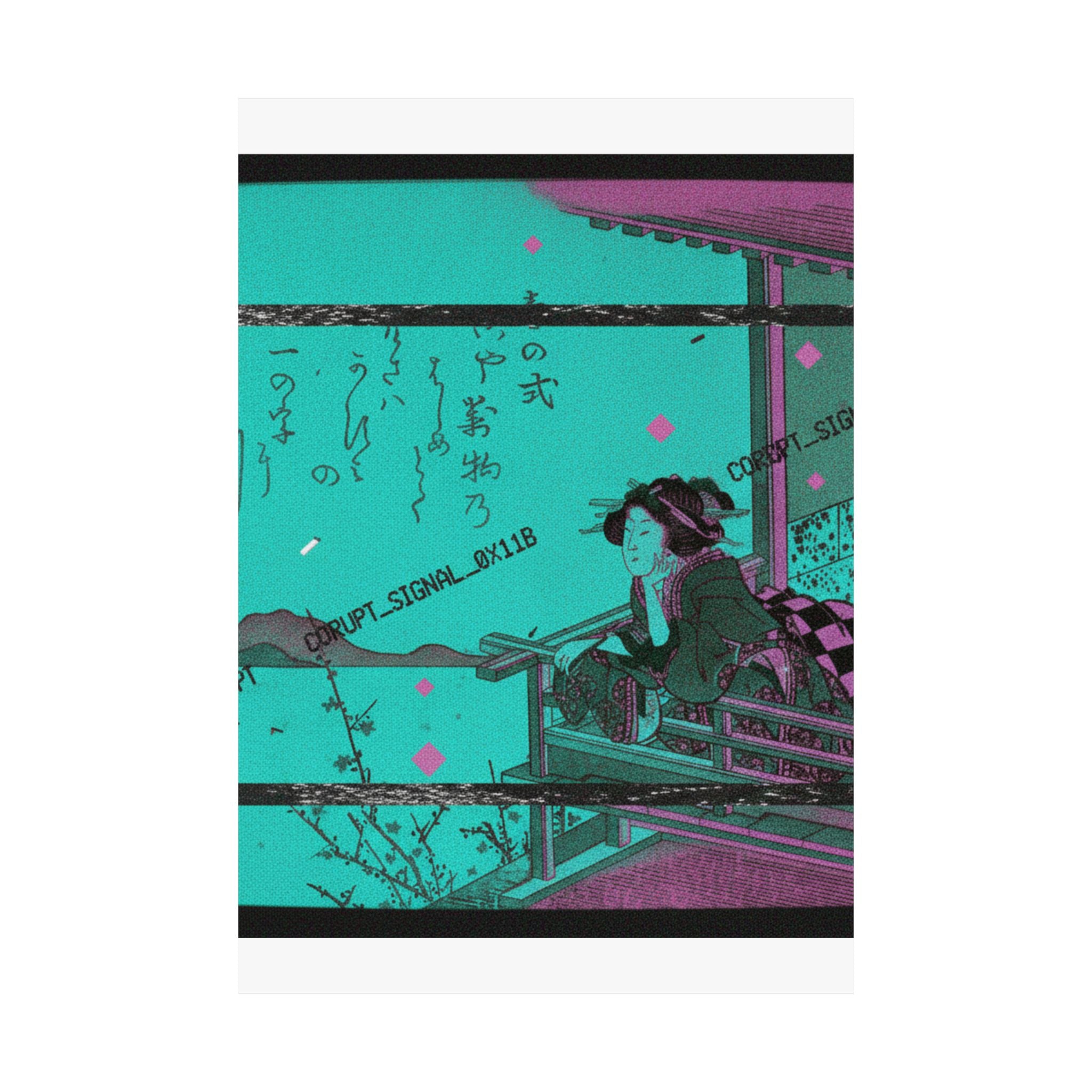 Glitch Culture — Courtesan Leaning On The Railing Of A Veranda — Matte Poster