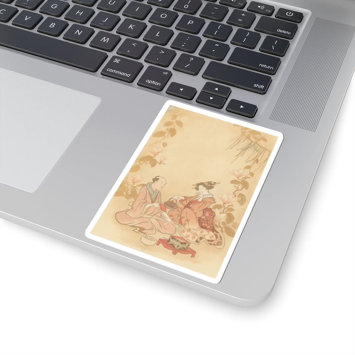 Southern Sunset — Woman Entertaining Her Guest With New Year Wine — Kiss-Cut Sticker