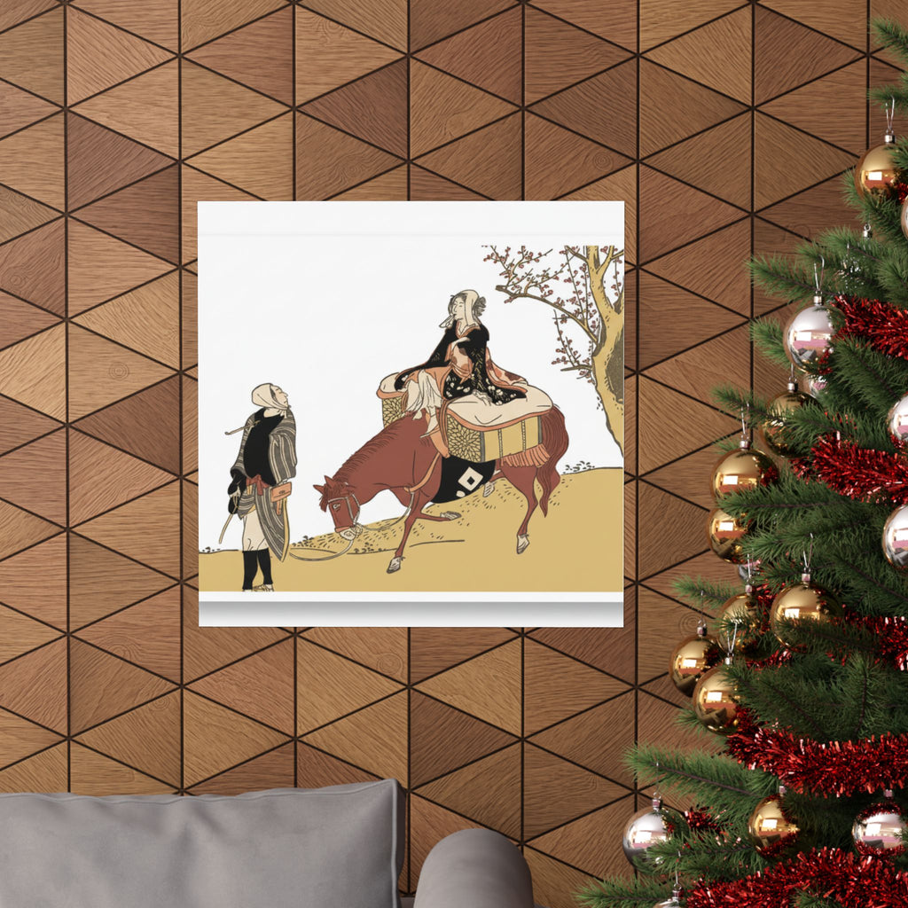 Ecommerce Main — Version Of Legend Of Michizane: Woman Riding Ox Which A Man Is Leading — Matte Poster