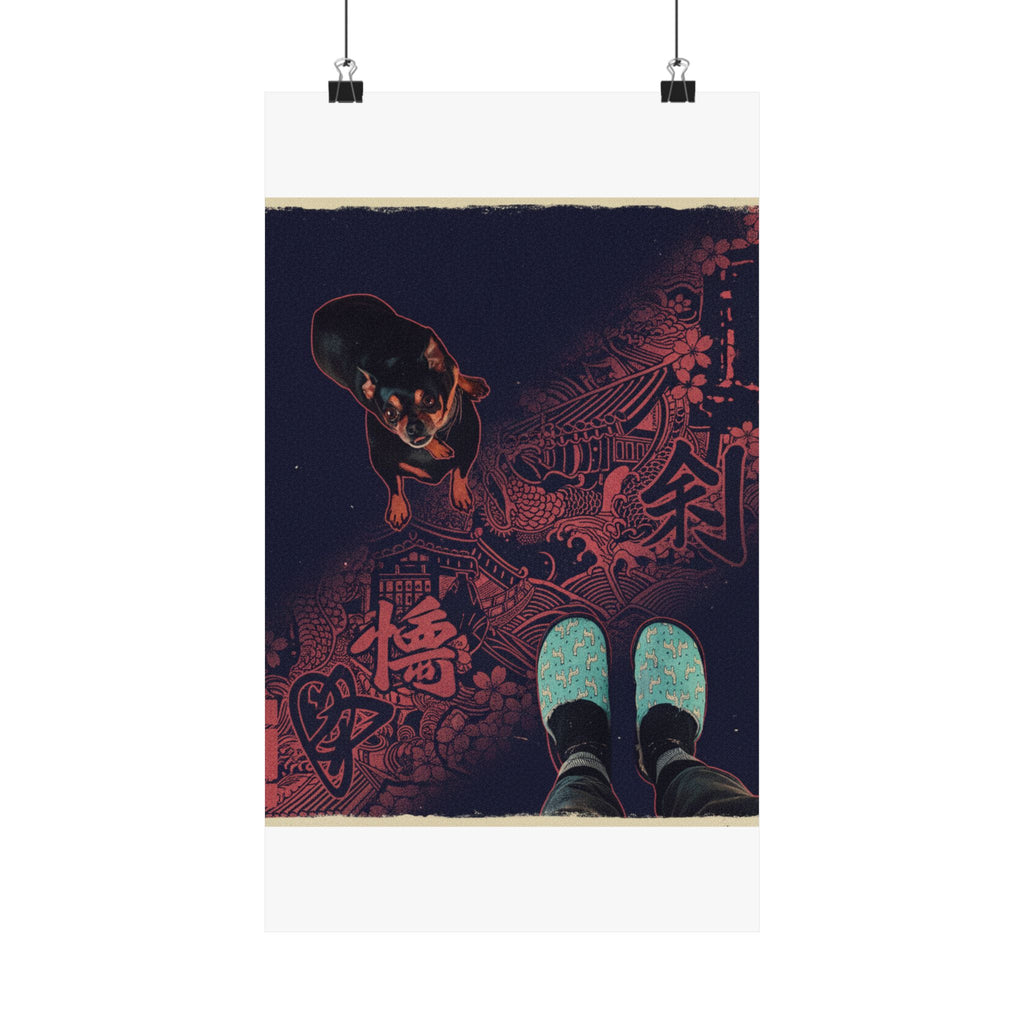 Japanese Street — Dog — Matte Poster