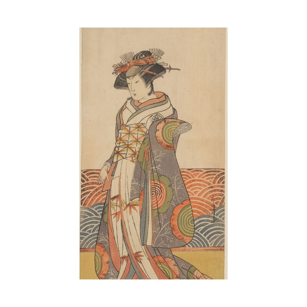Product Marketing — The Third Segawa Kikunojo As A Woman Standing In A Room Having A Wave-Pattern Da — Matte Poster
