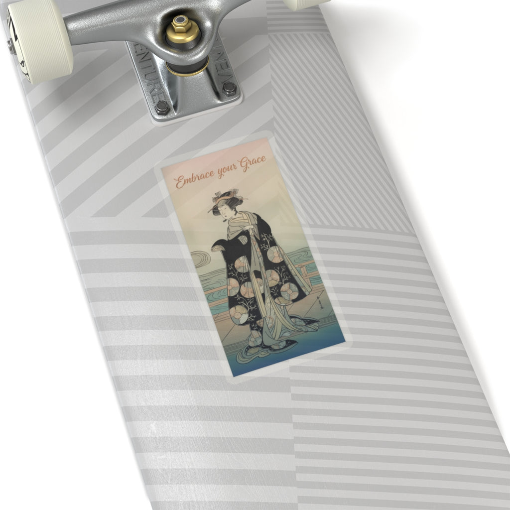 Affirmation — Yoshizawa Iroha As A Woman Standing On The Engawa Of A House By A River — Kiss-Cut Sticker