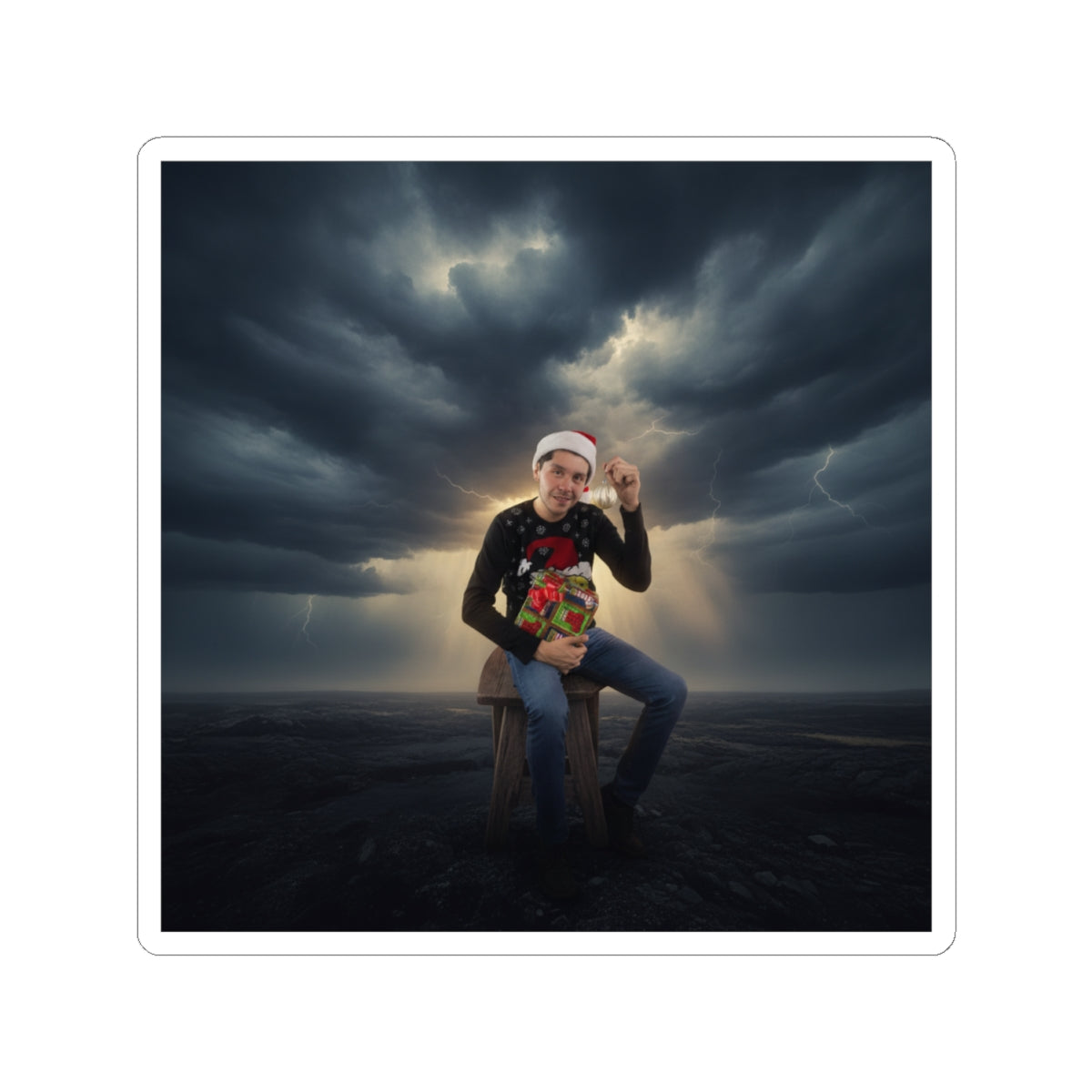 Dramatic Storm — Person — Kiss-Cut Sticker