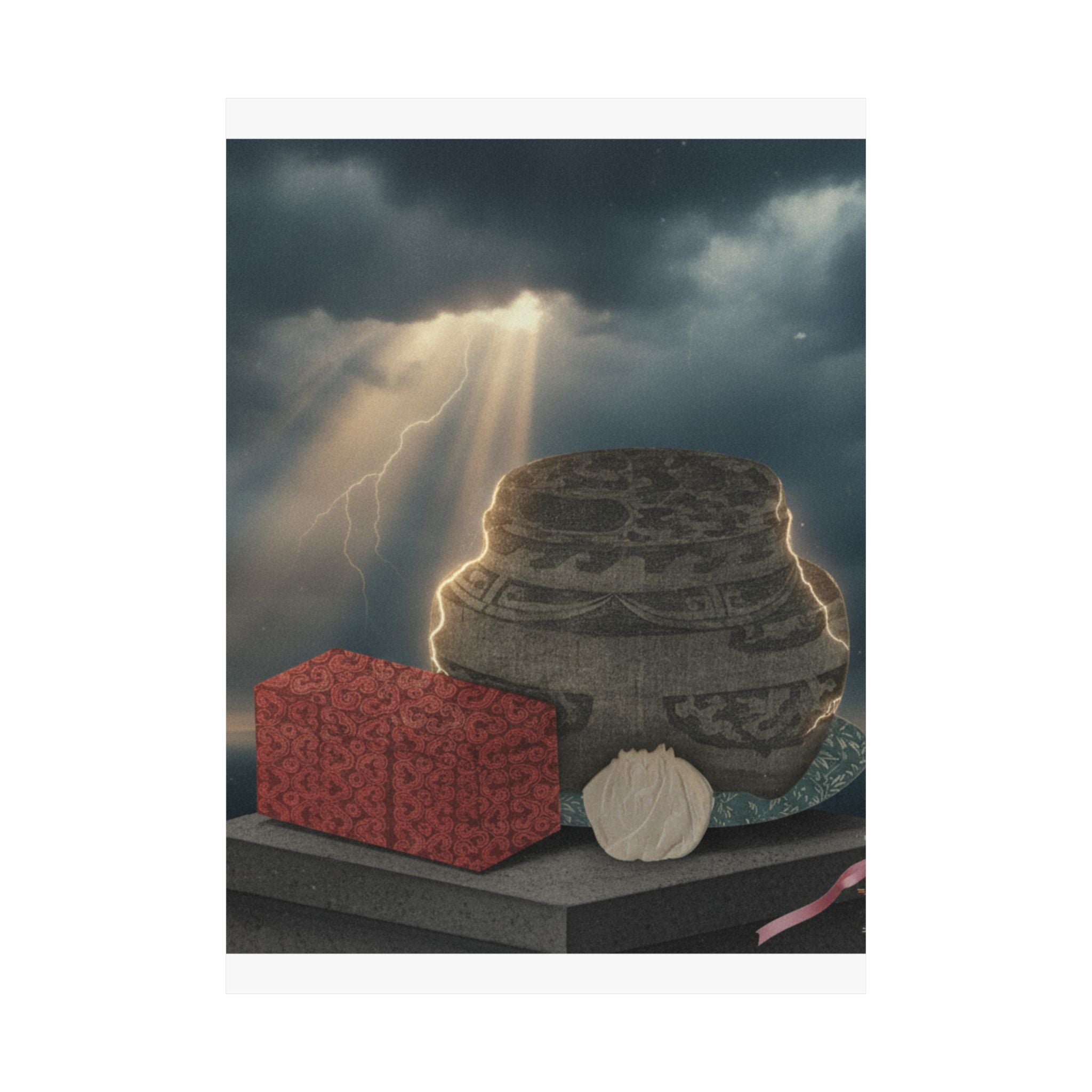 Dramatic Storm — Fire-Holder And Tea-Box — Matte Poster