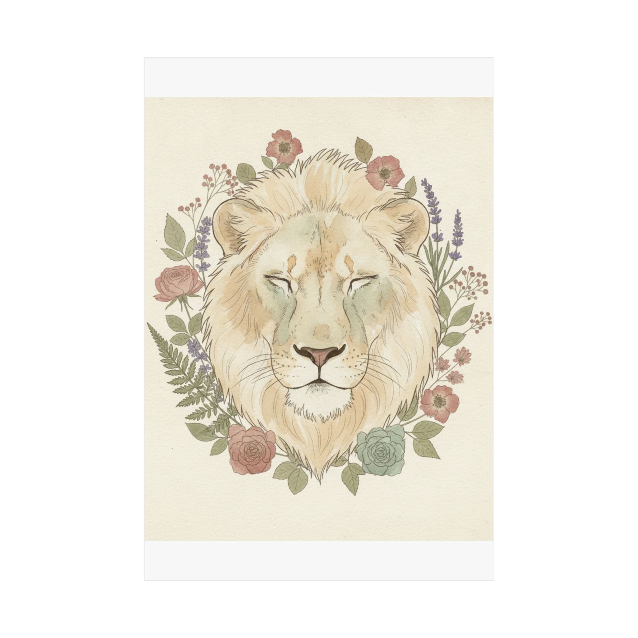 Botanical — Lion — Matte Poster