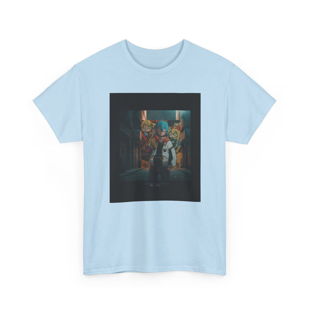 Blue-Haired Anime Kid Graffiti Alley No.001 Graphic Tee