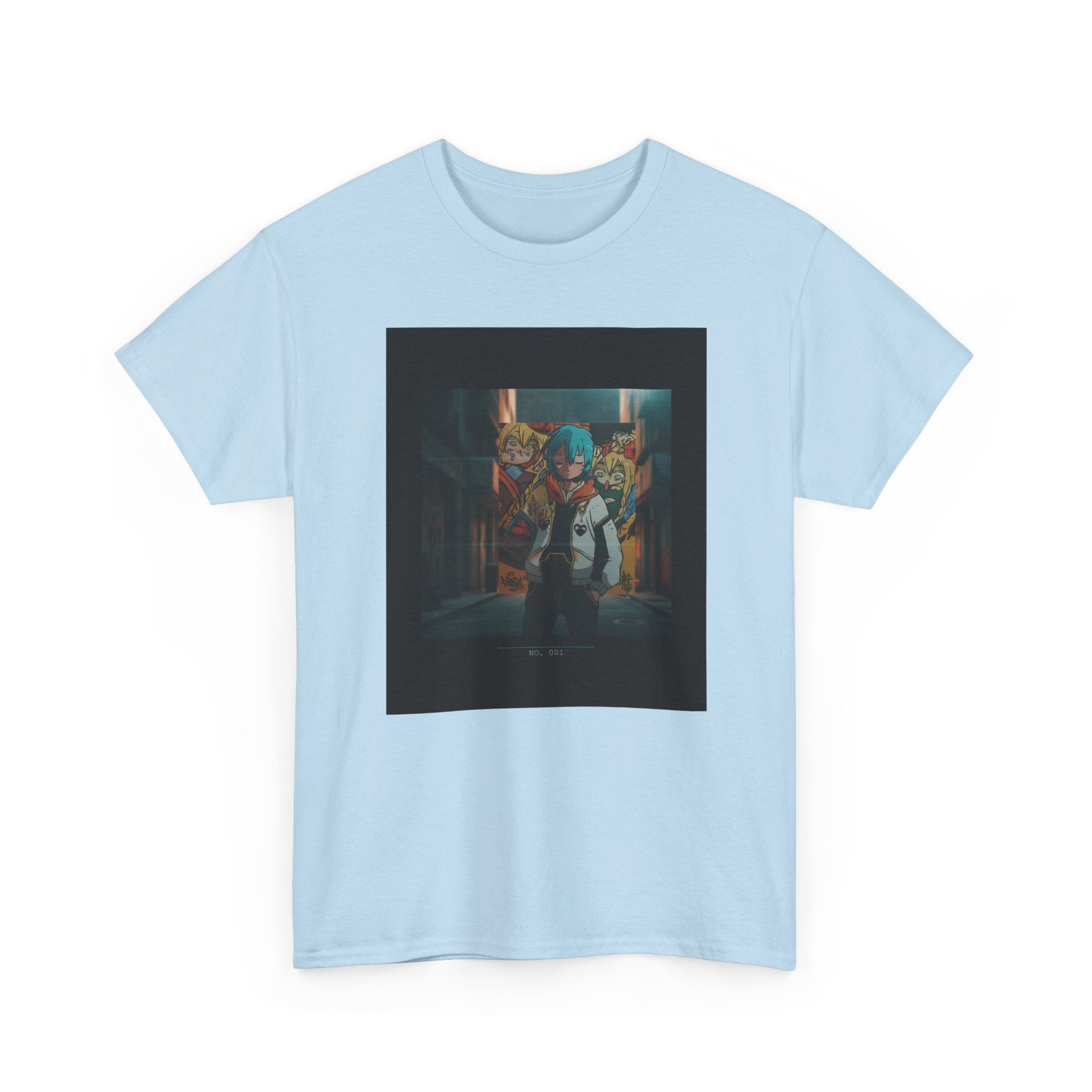 Blue-Haired Anime Kid Graffiti Alley No.001 Graphic Tee