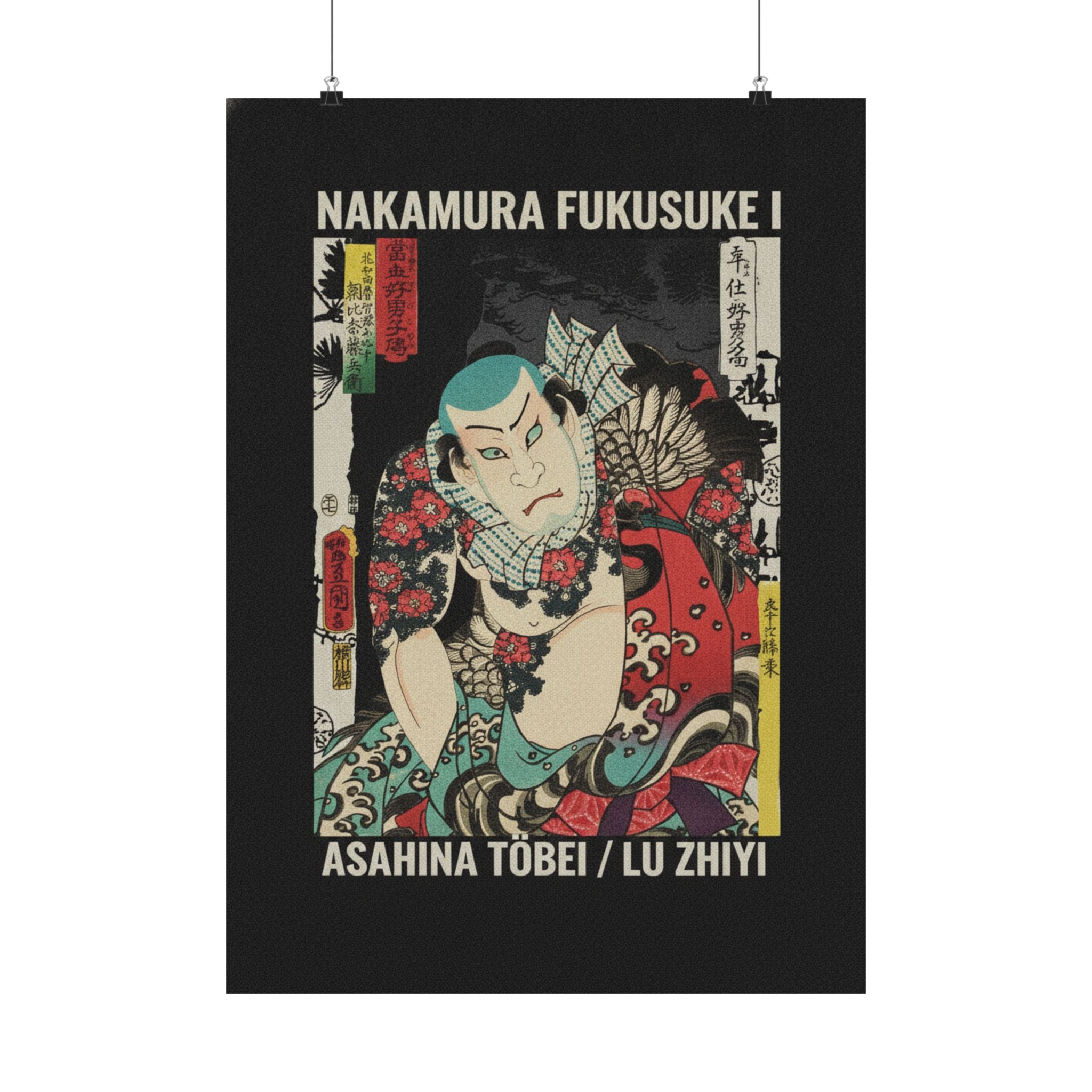 Streetwear Collage — The Actor Nakamura Fukusuke I As Asahina Tōbei, Likened To Lu Zhishen The Tattoo — Matte Poster