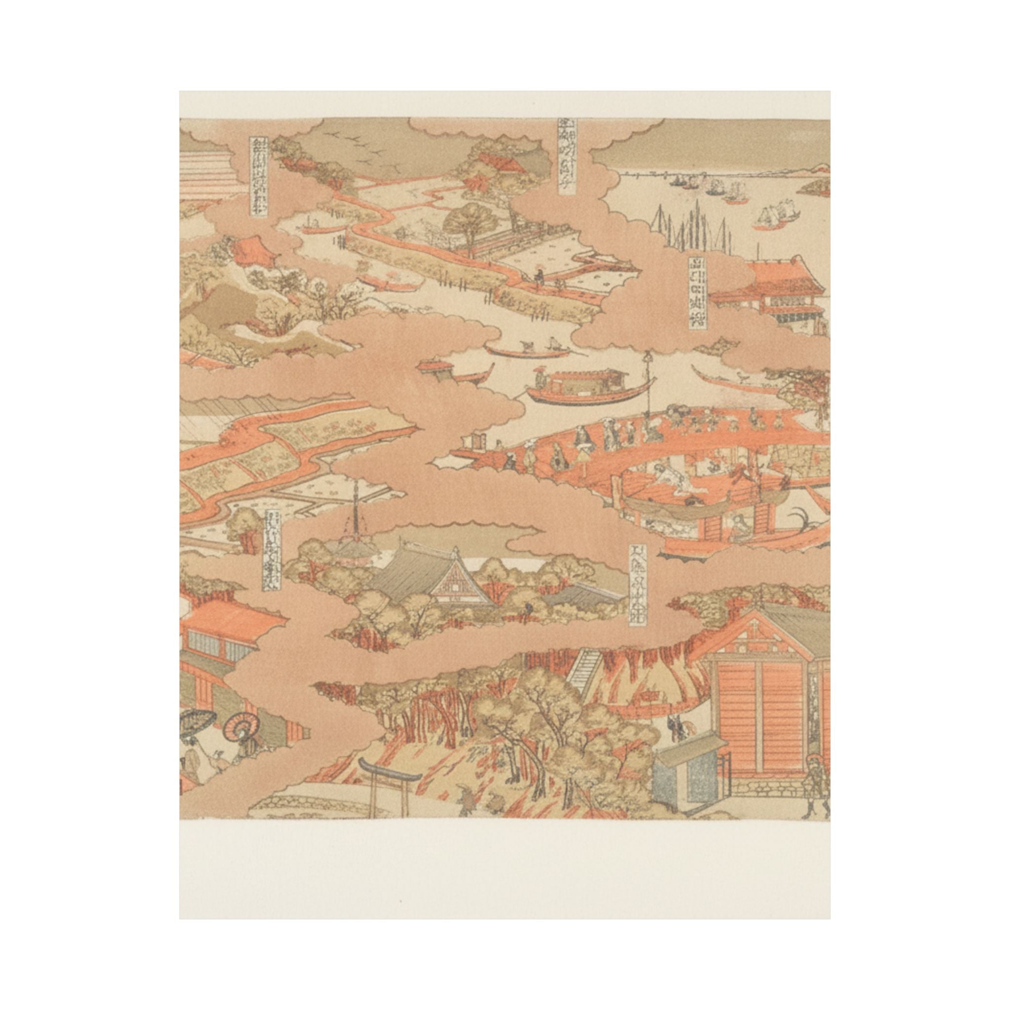 Watercolor — Edo Hakkei No Zu — Matte Poster