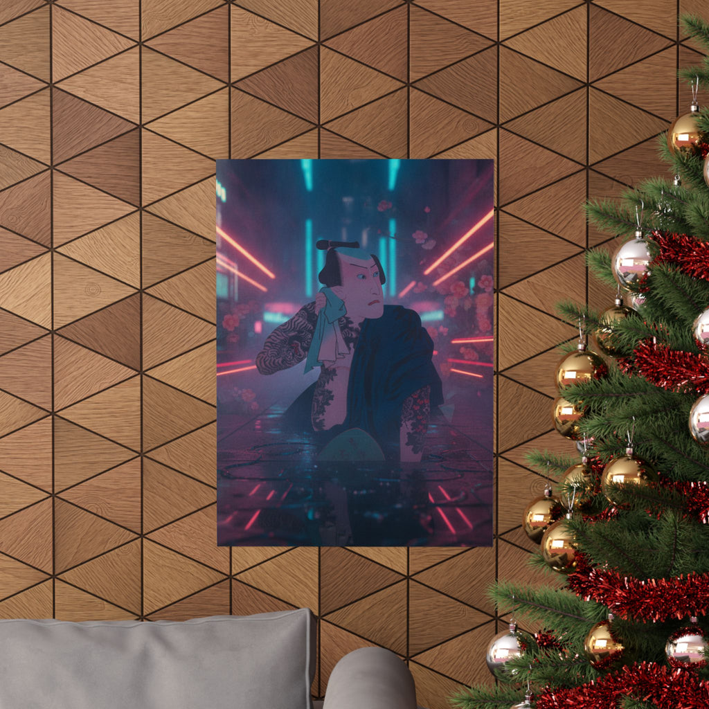 Neon Noir — The Actor Kawarazaki Gonjūrō I As Ude No Kisaburō, Likened To Wu Song The Asceti — Matte Poster