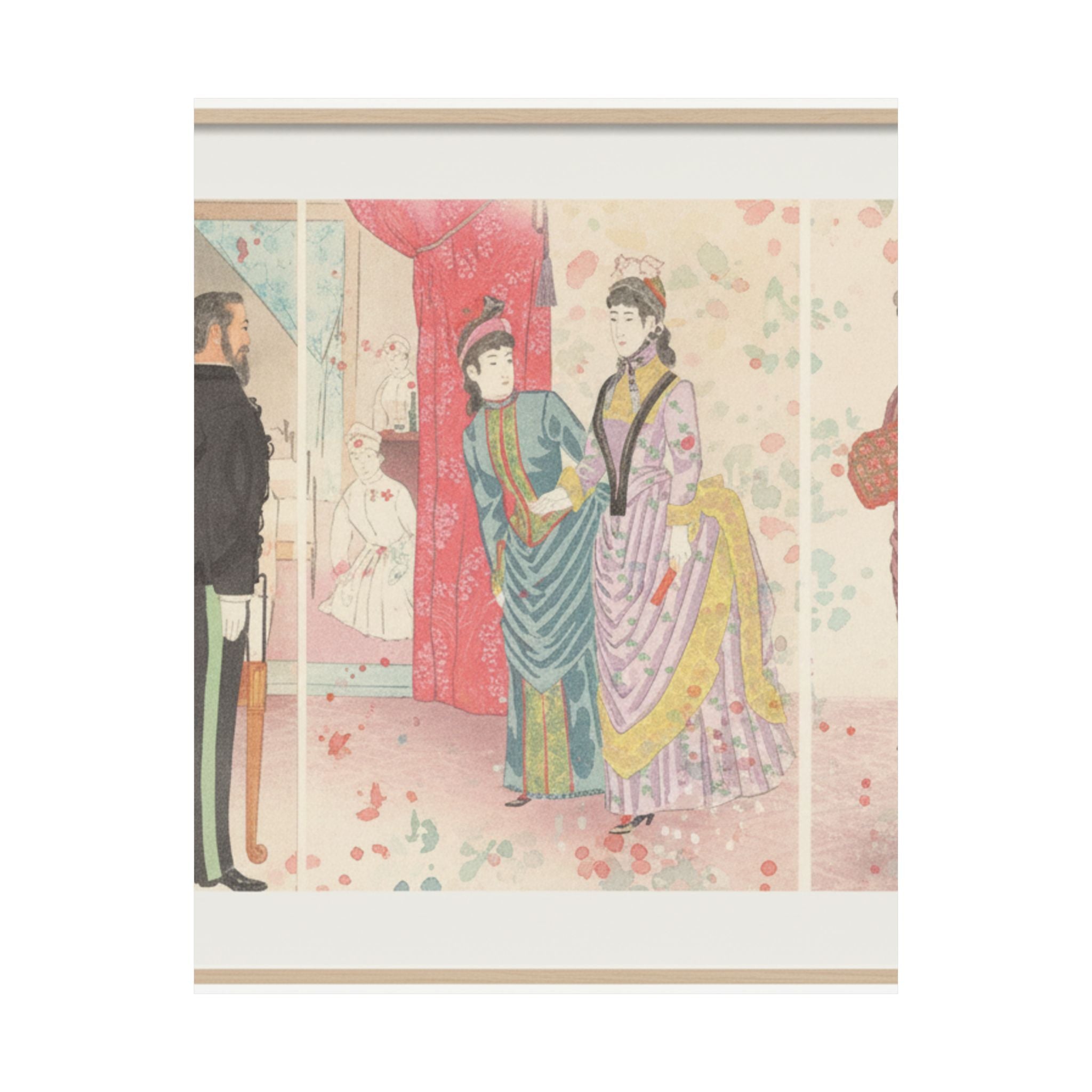 Watercolor — Illustration Of The Empress Visiting A Field Hospital [In Hiroshima] (Yasen Byōi — Matte Poster