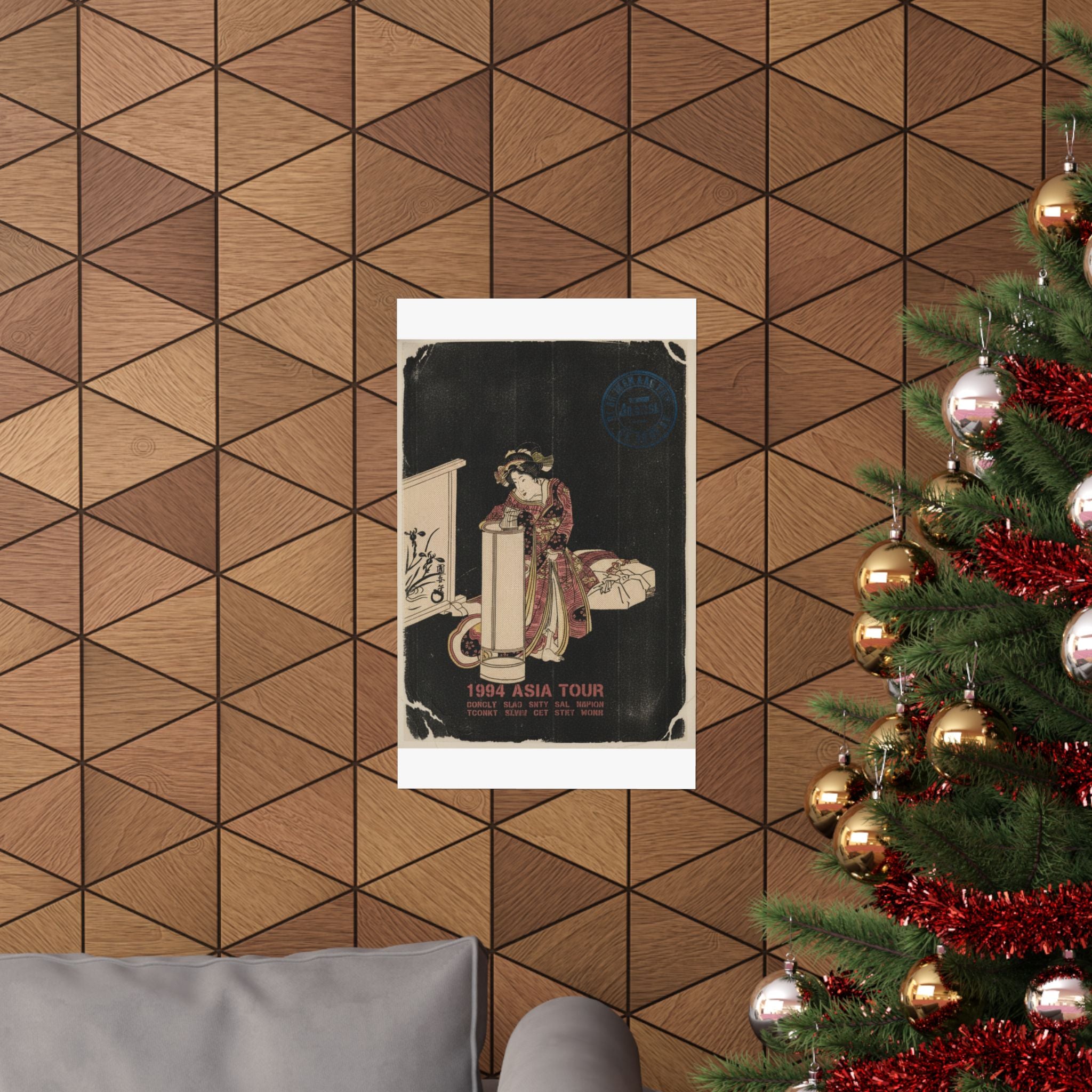 Vintage Bootleg — Young Woman Leaning Over A Tall Lamp — Matte Poster