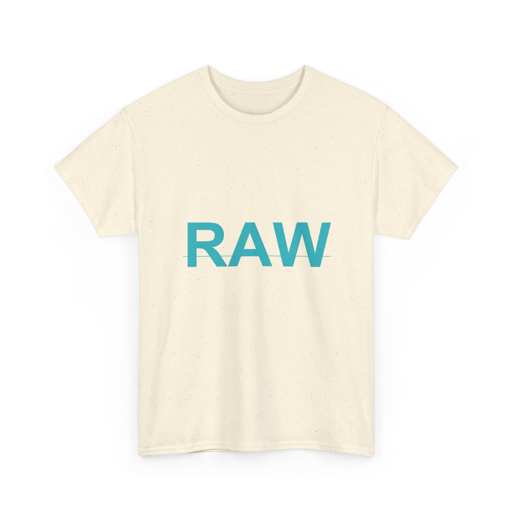 RAW Teal Block Letter Minimalist Statement Tee