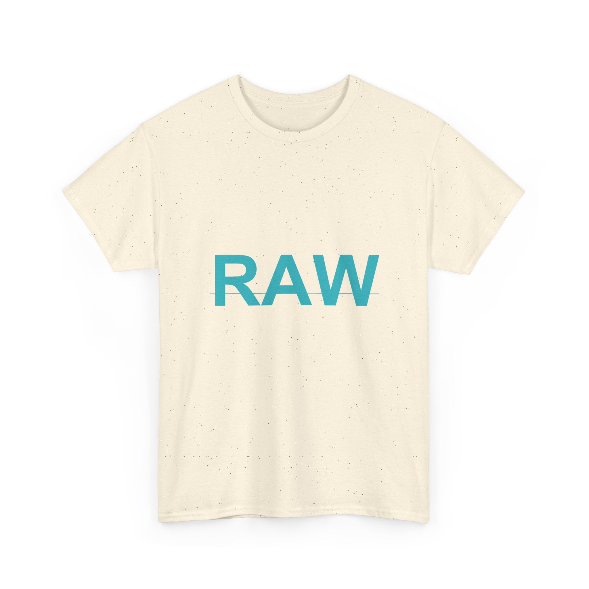 RAW Teal Block Letter Minimalist Statement Tee