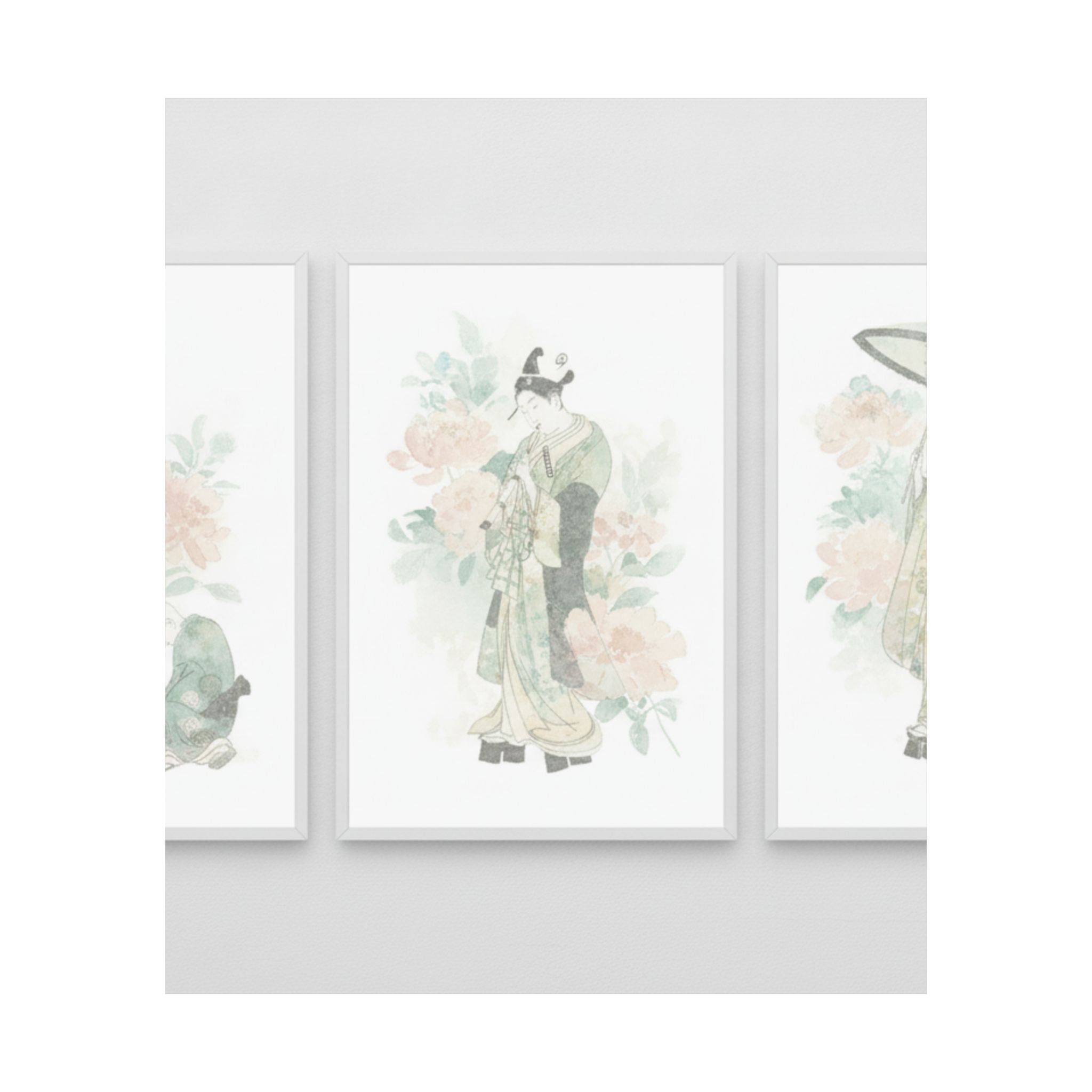 Watercolor — Tripytych Of Young Men — Matte Poster