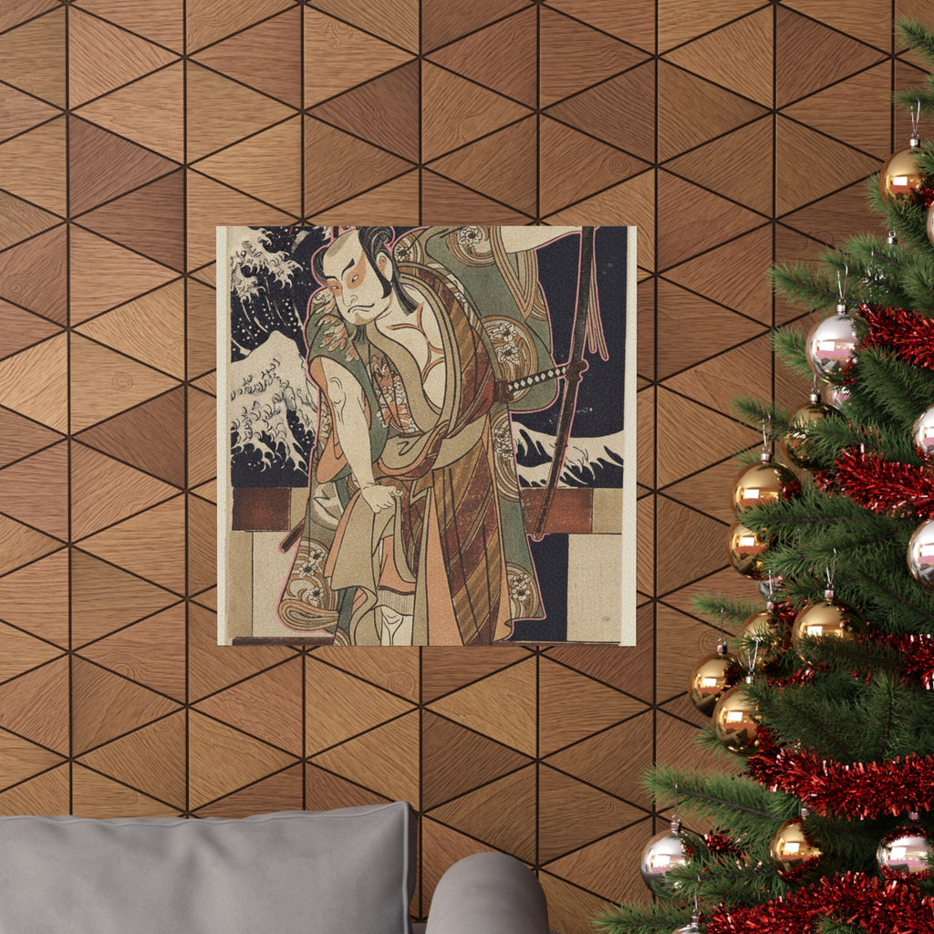 Japanese Street — The Third Otani Hiroji As A Samurai Of High Rank Standing In A Room — Matte Poster