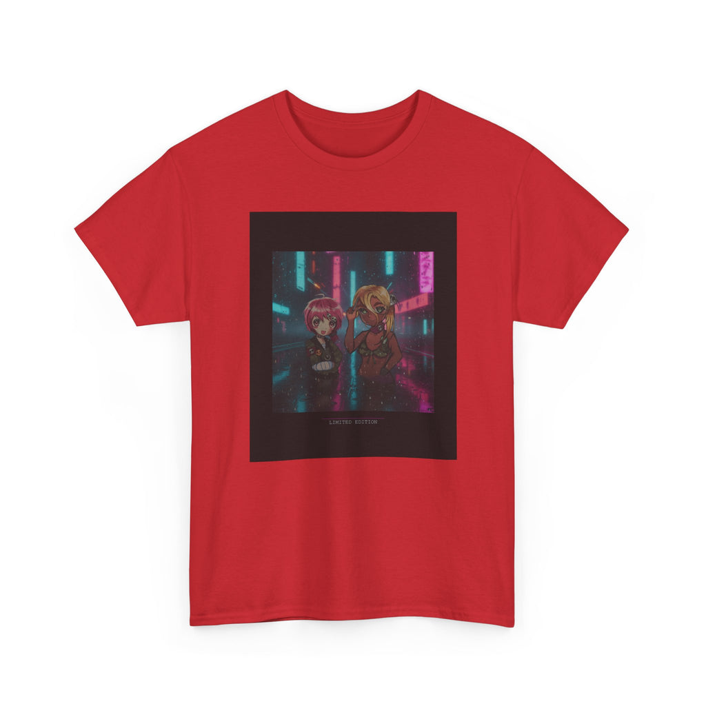 Neon Alley Anime Duo Cyberpunk Night Graphic Tee