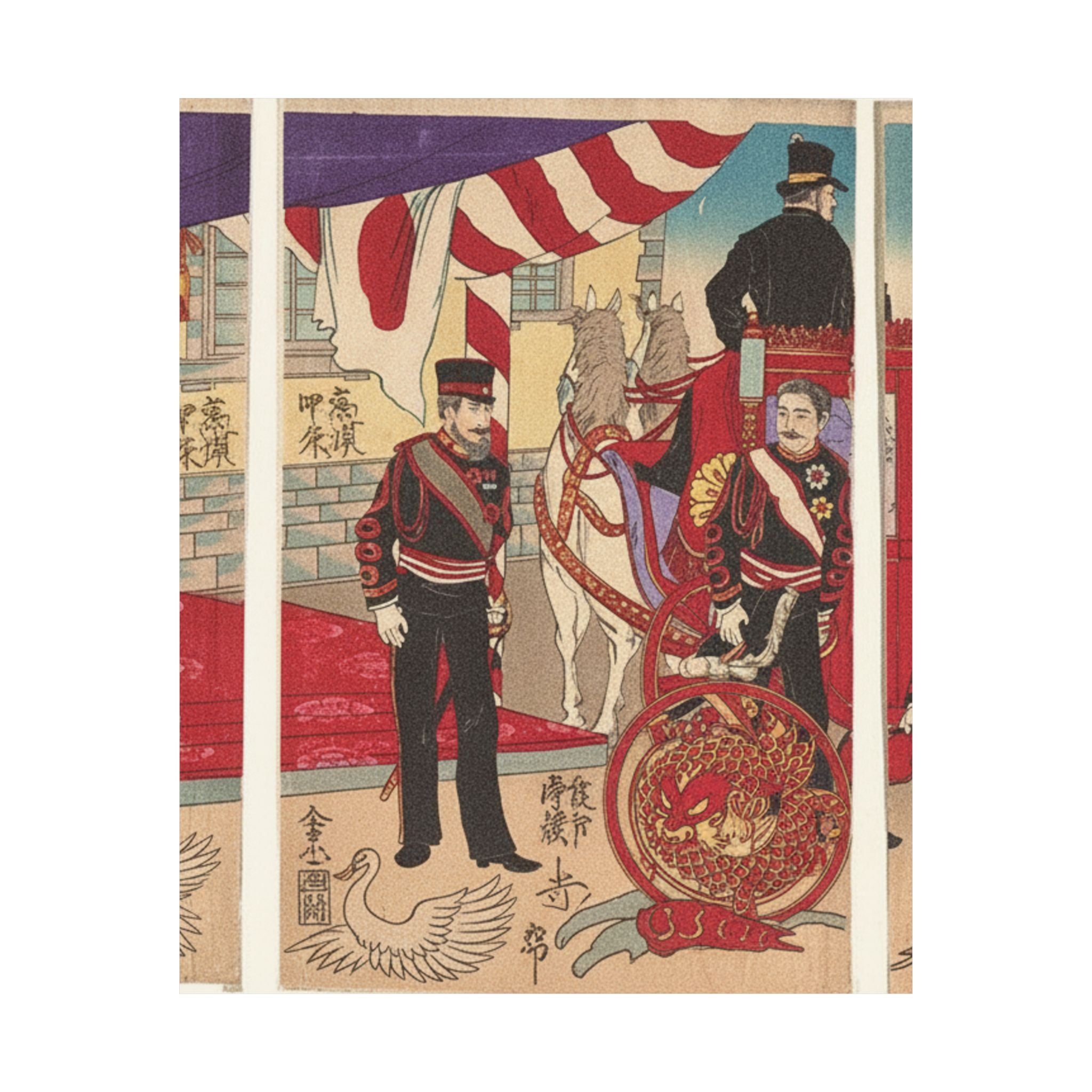 Japanese Street — Arrival Of The Emperor At Tokyo After The Victory (Russo-Japanese War) — Matte Poster