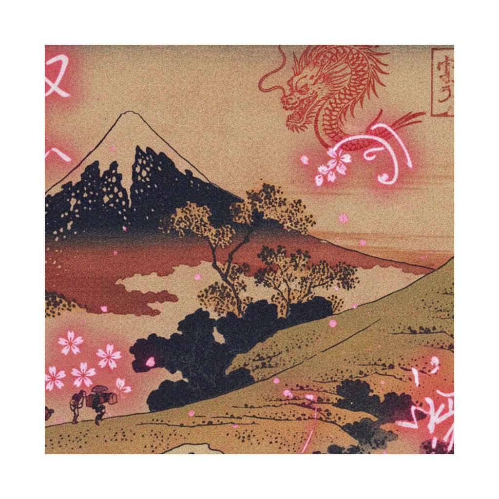 Japanese Street — The Inume Pass In Kai Province (Kōshū Inume Tōge), From The Series Thirty-Six Vi — Matte Poster