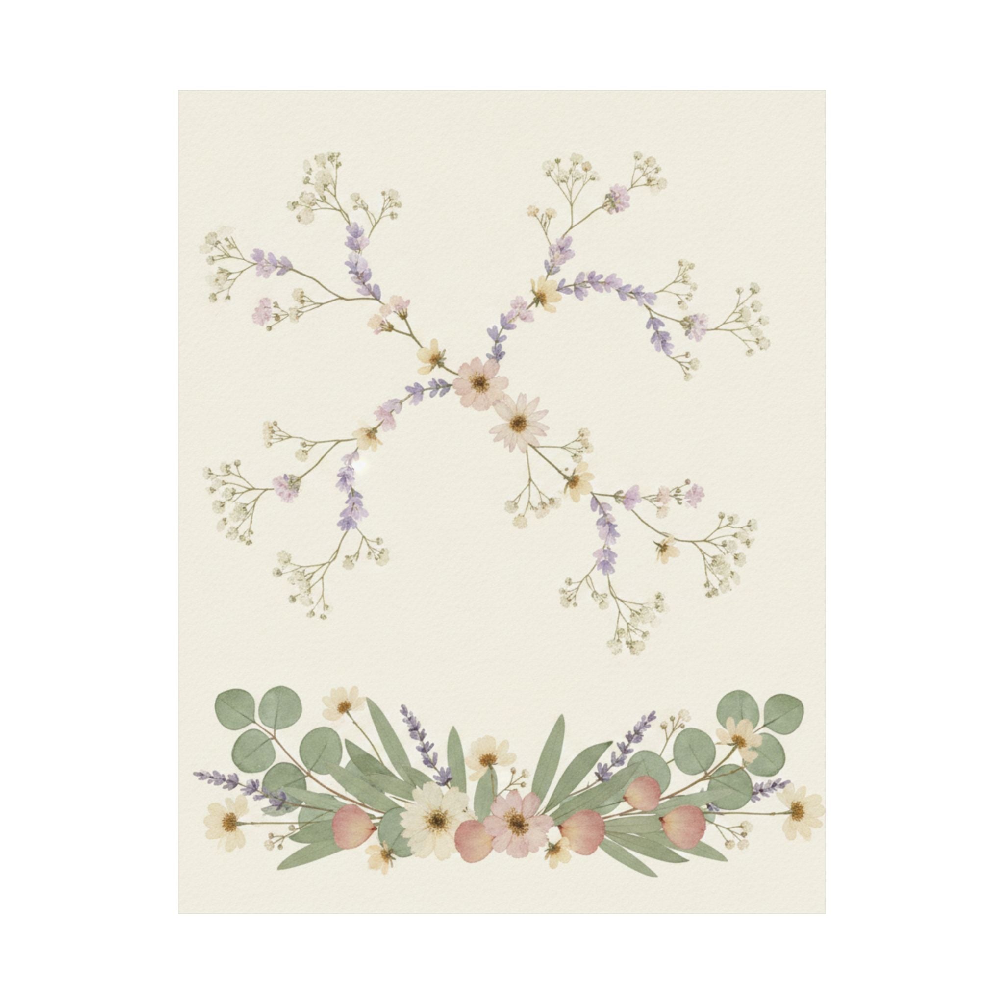 Pressed Lavender & Eucalyptus Garland Matte Poster