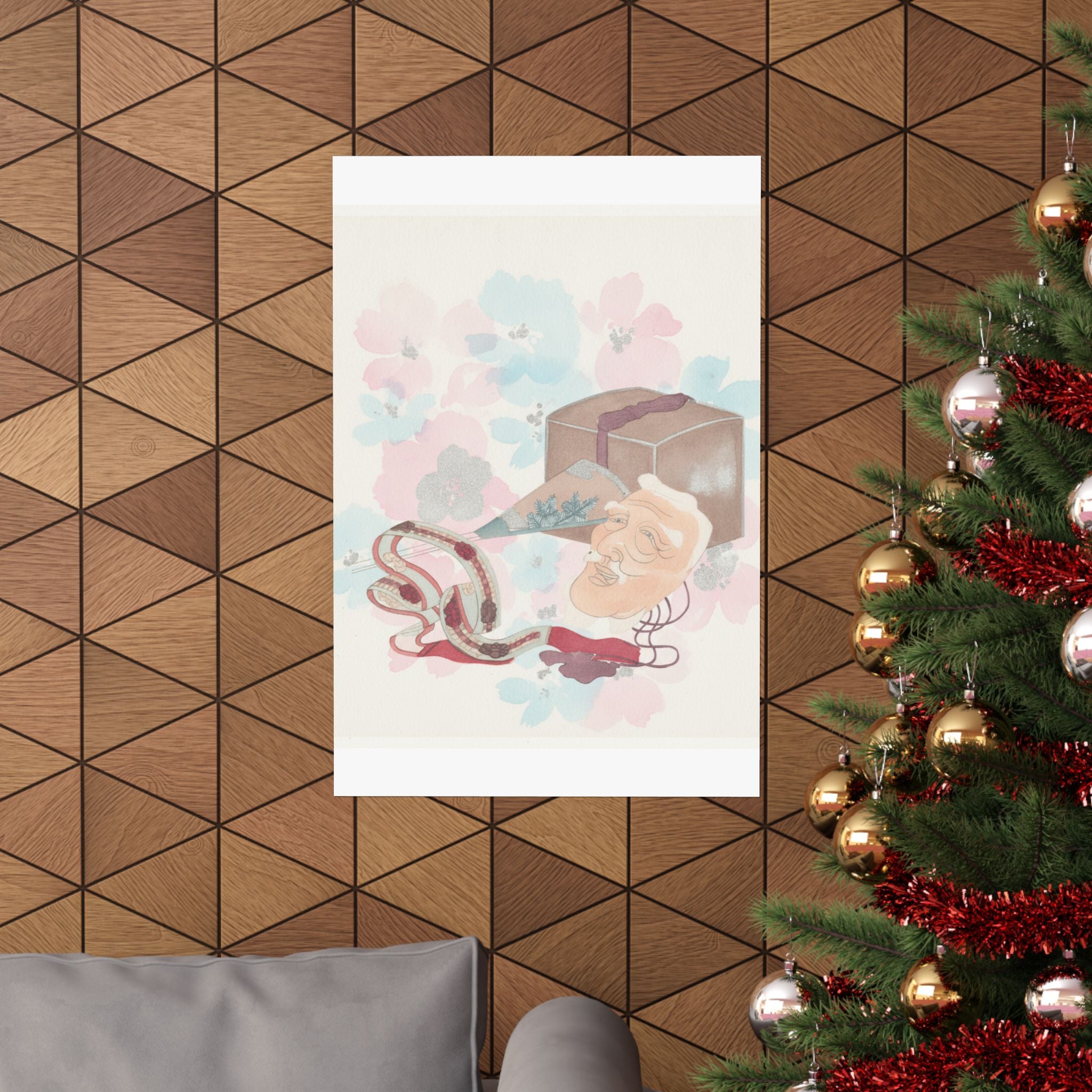 Watercolor — Mask And Other Objects For The Noh Dance — Matte Poster