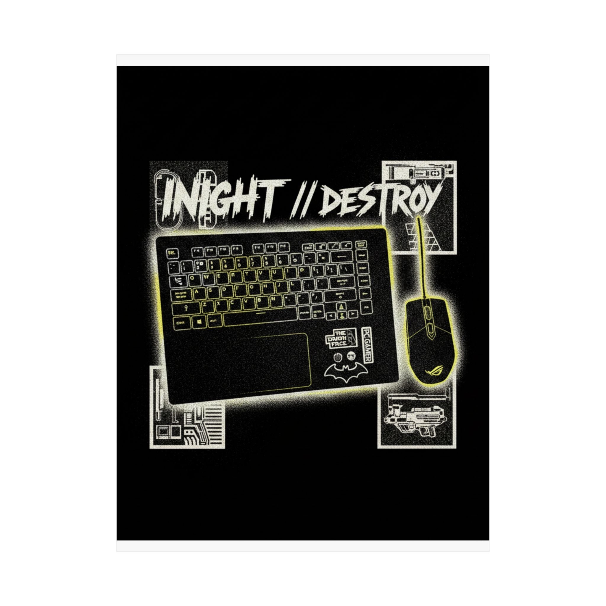 Streetwear Collage — Keyboard — Matte Poster
