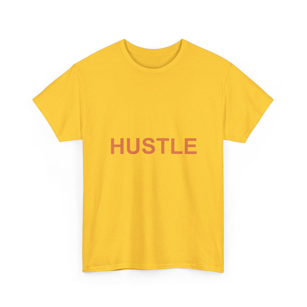 HUSTLE Bold Burnt-Orange Minimal Typography Tee