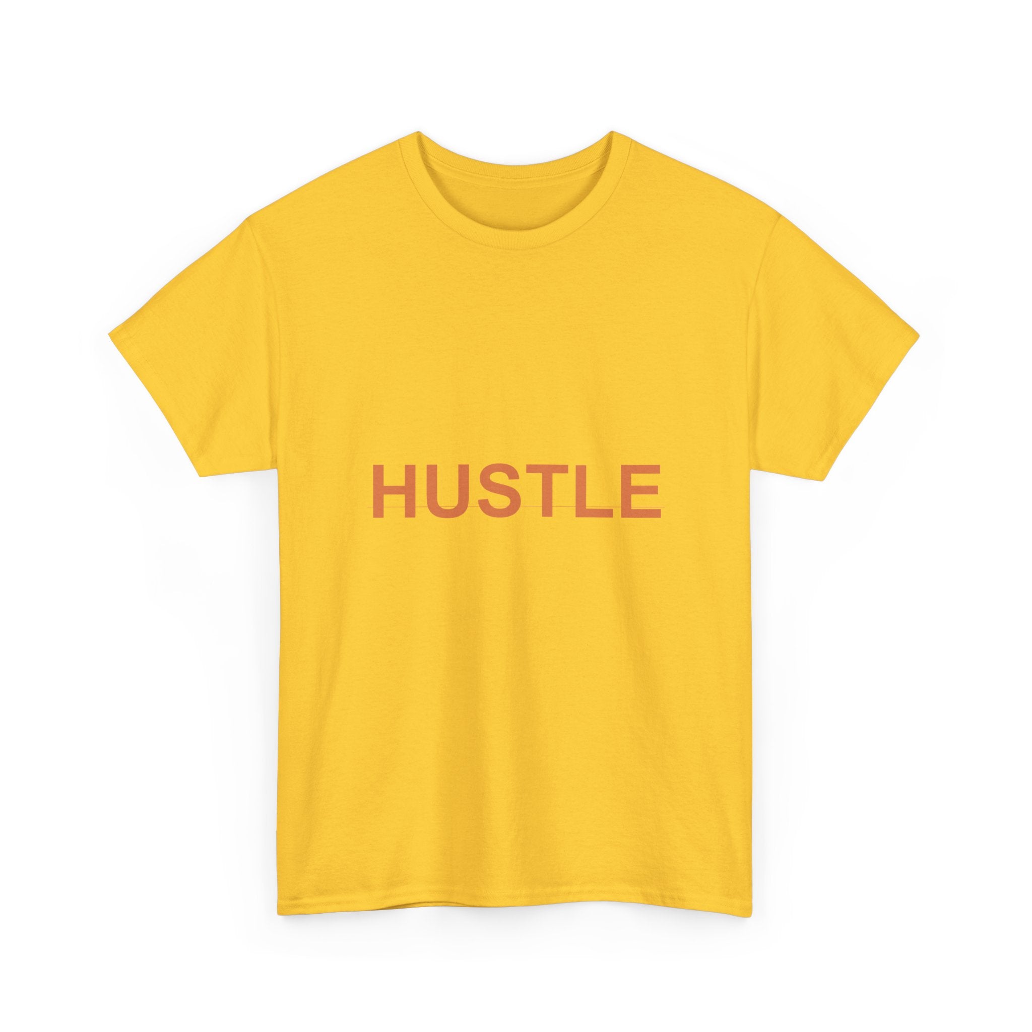 HUSTLE Bold Burnt-Orange Minimal Typography Tee