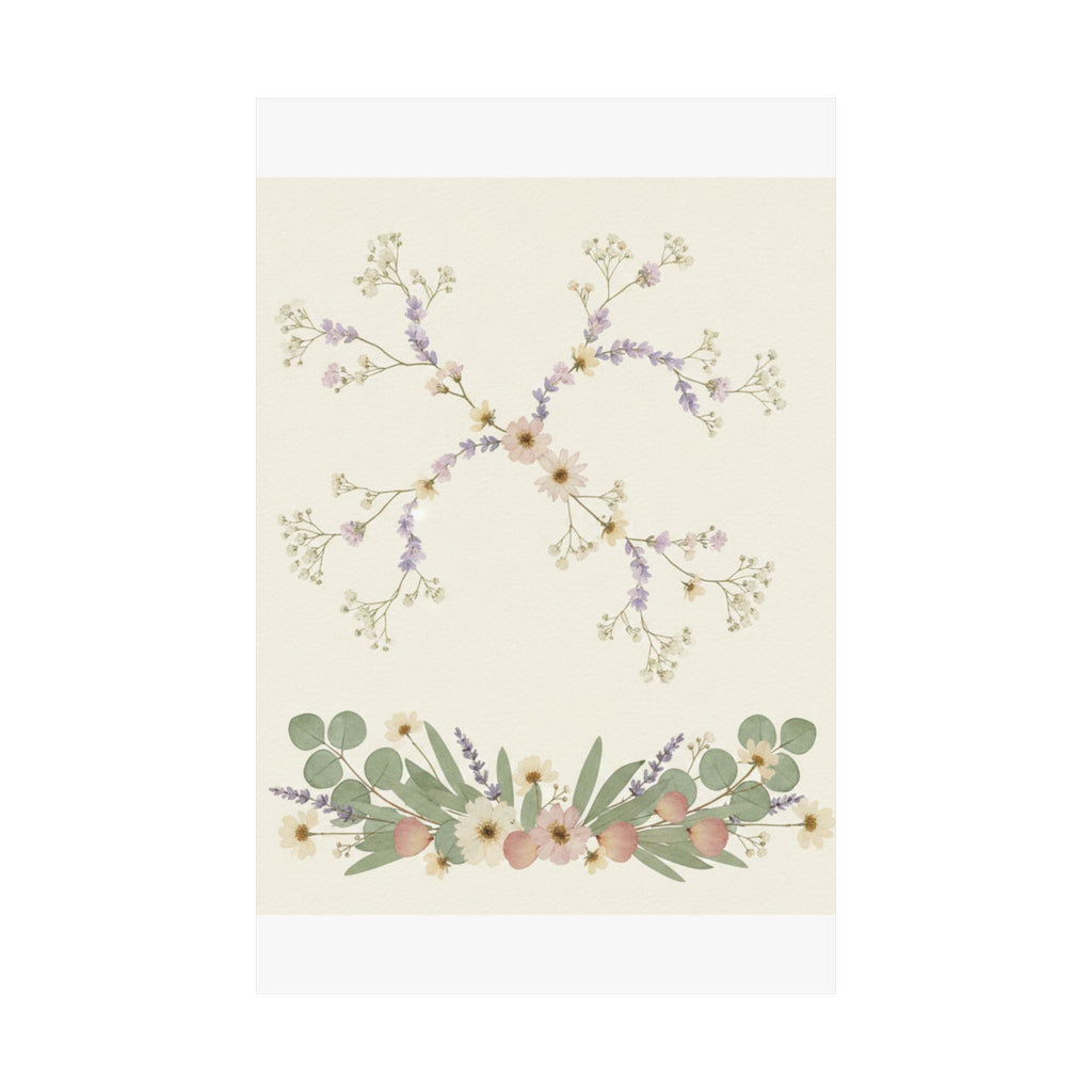 Pressed Lavender & Eucalyptus Garland Matte Poster