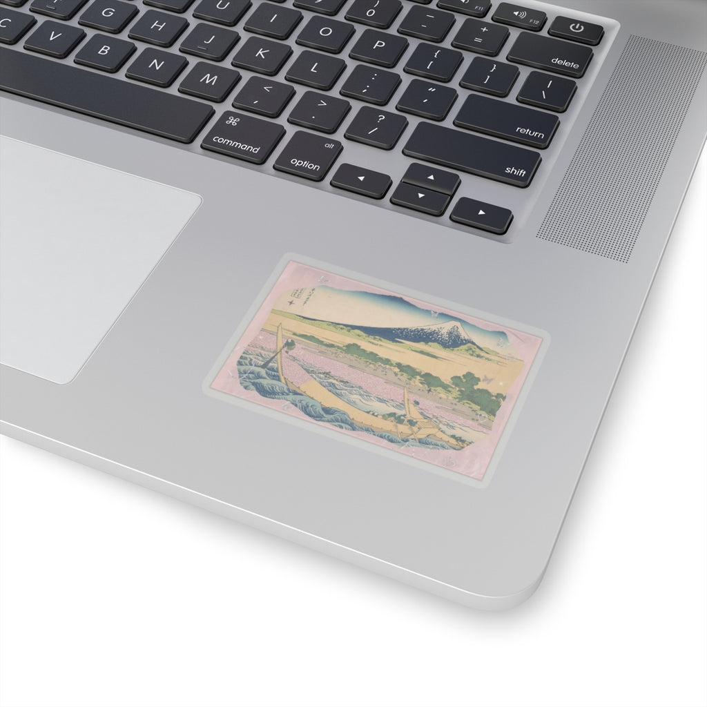 Scenic Nature — Tago Bay Near Ejiri On The Tōkaidō (Tōkaidō Ejiri Tago No Ura Ryaku Zu), From Th — Kiss-Cut Sticker