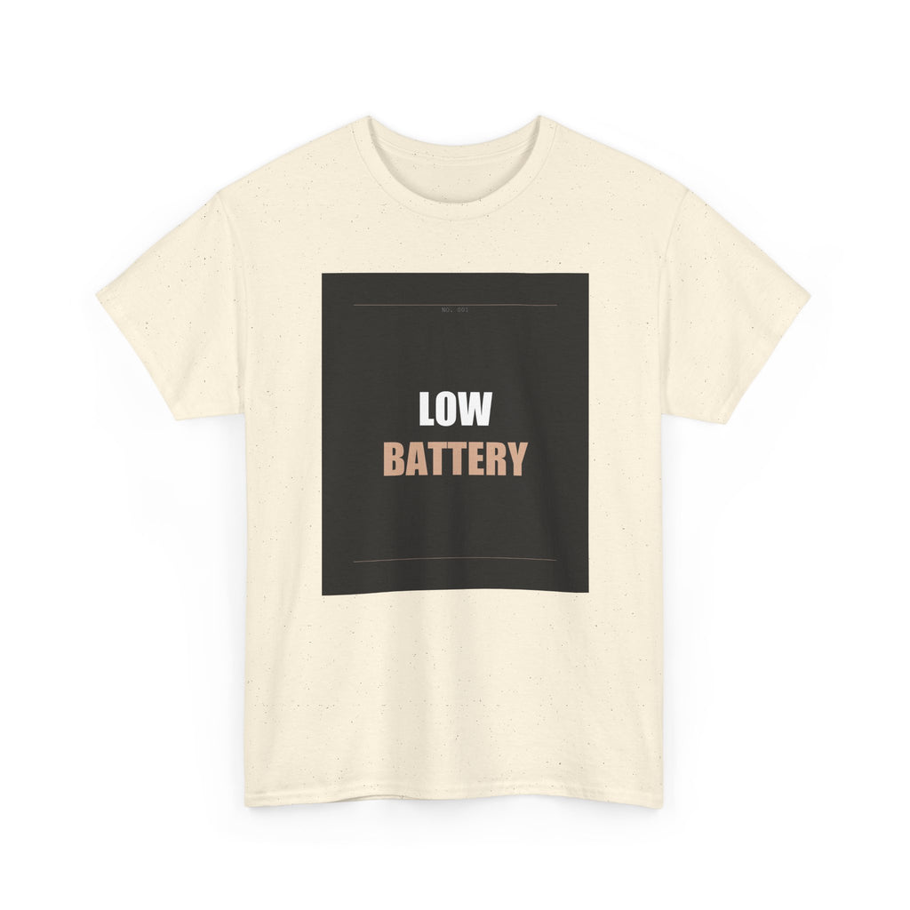 LOW BATTERY Charcoal Slogan Typography Graphic Tee