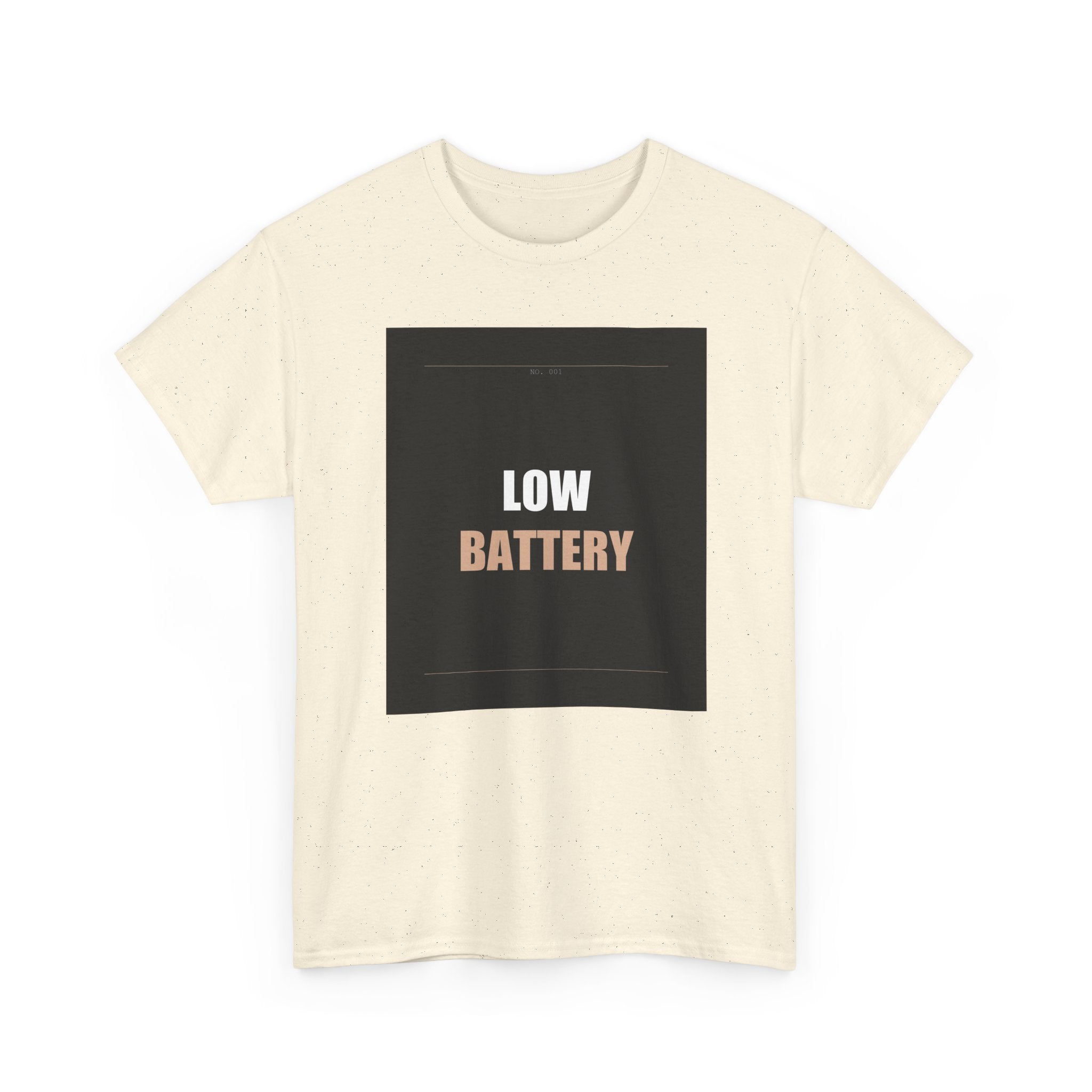 LOW BATTERY Charcoal Slogan Typography Graphic Tee