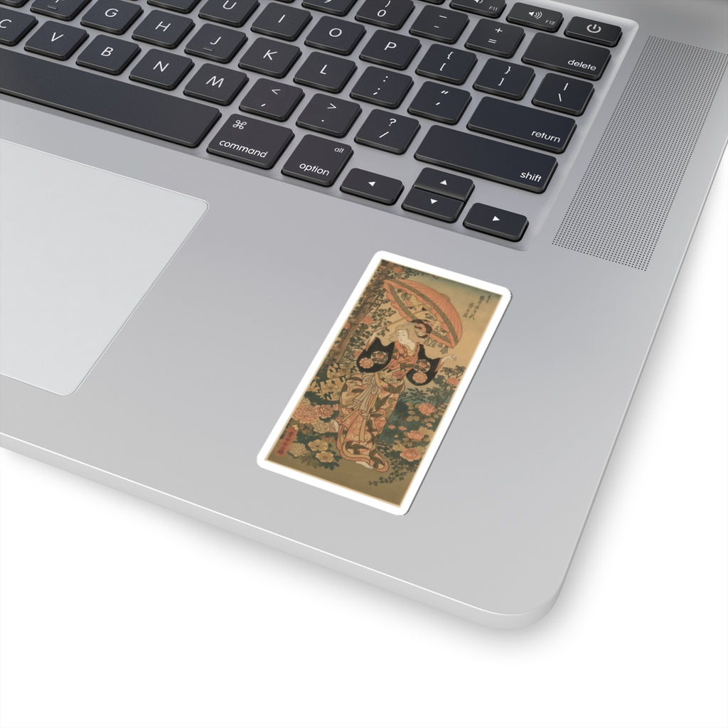 Glitch Culture — The Actor Ichimura Uzaemon Viii 1699–1762 As A Woman With Parasol — Kiss-Cut Sticker