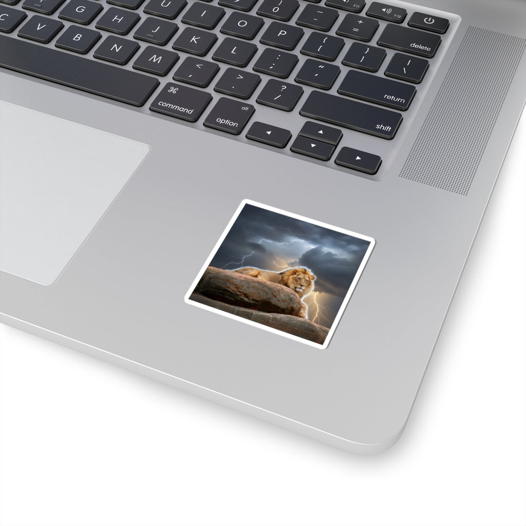 Dramatic Storm — Lion — Kiss-Cut Sticker