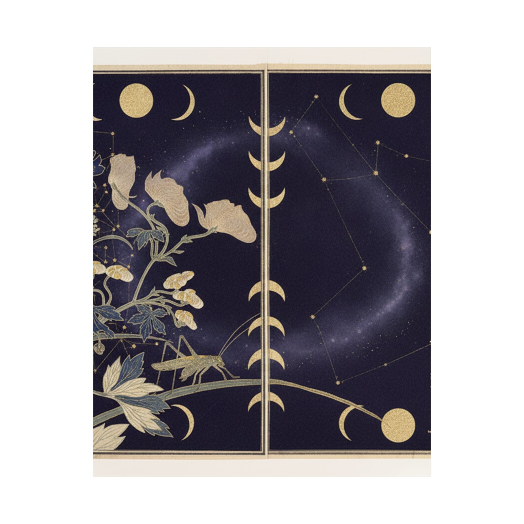 Celestial — Katydid (Umaoi-Mushi); Centipede, (Mukade), From The Picture Book Of Crawling Cr — Matte Poster