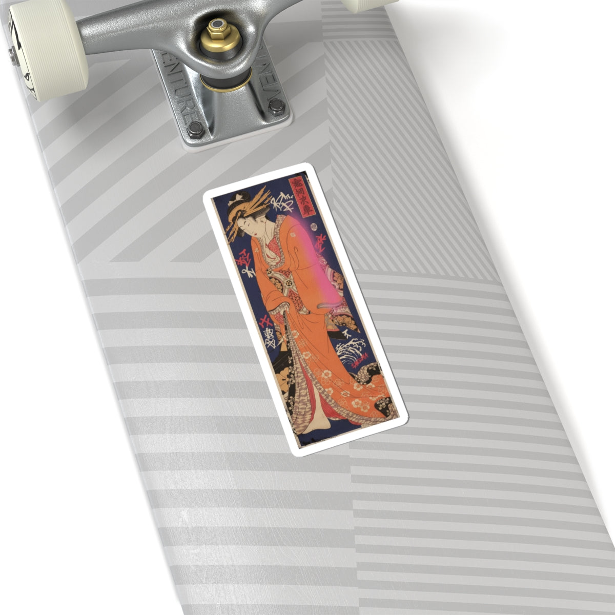 Japanese Street — Geisha, Probably A Singing Girl — Kiss-Cut Sticker
