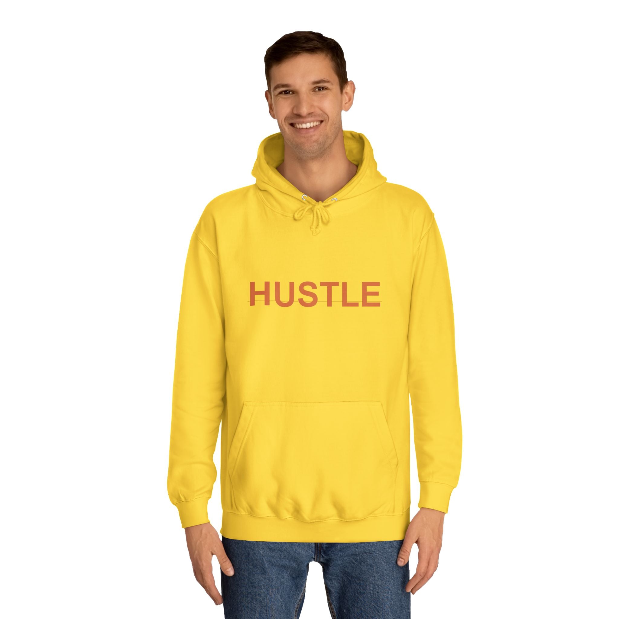 HUSTLE Bold Rust Lettering Pullover Hoodie